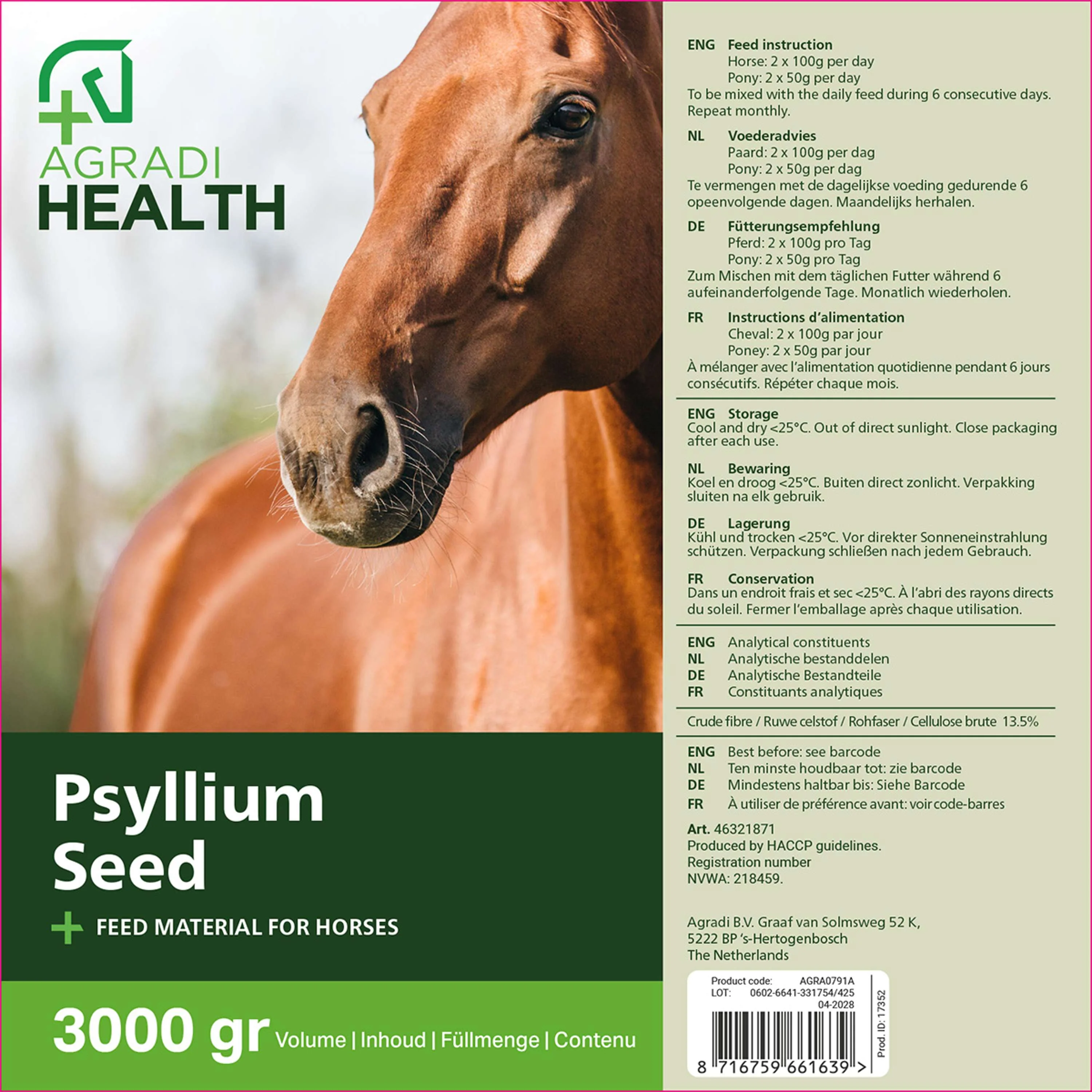 Agradi Health Psyllium Emballage Remplissage - Image 6