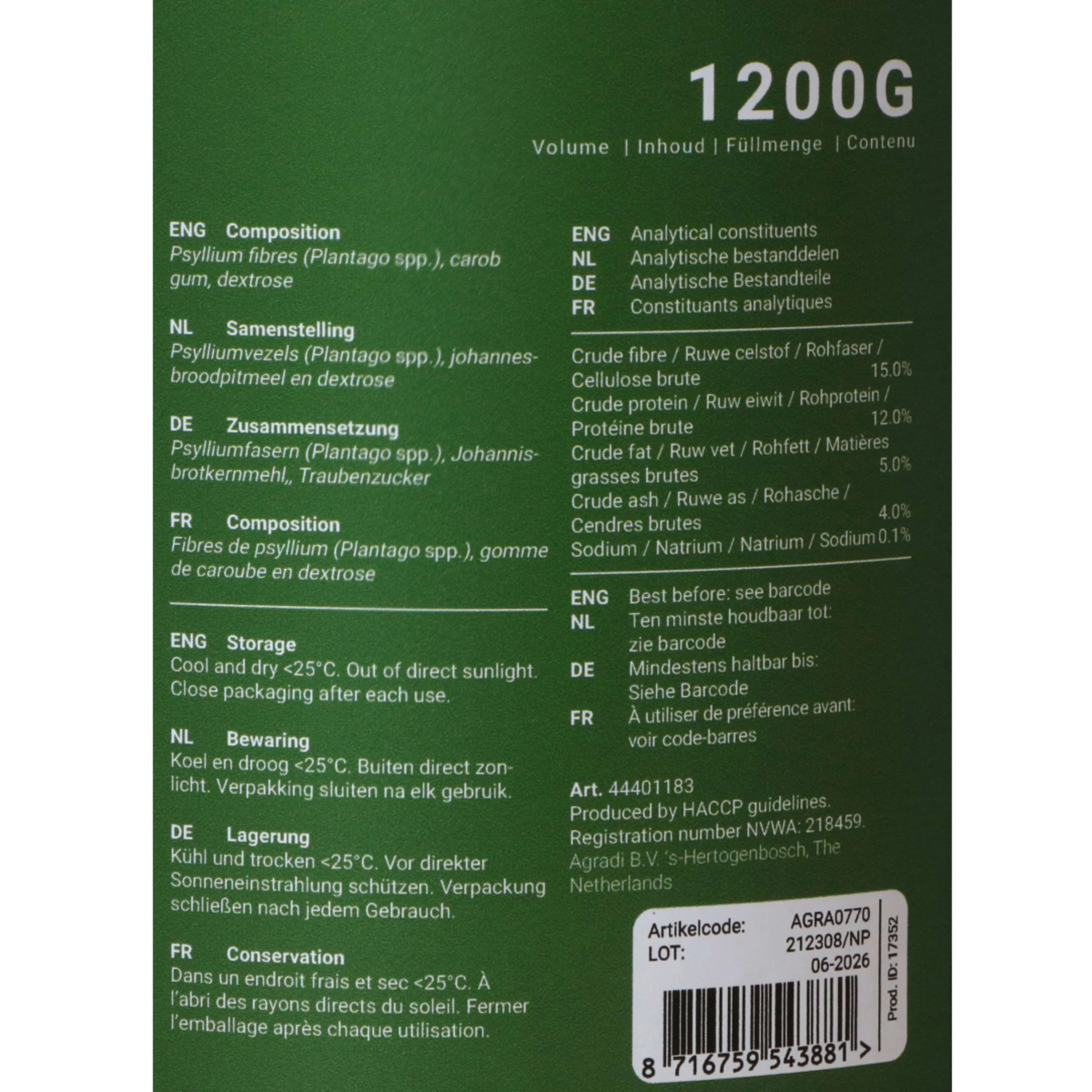 Agradi Health Psyllium Anti-Sable Plus - Image 4