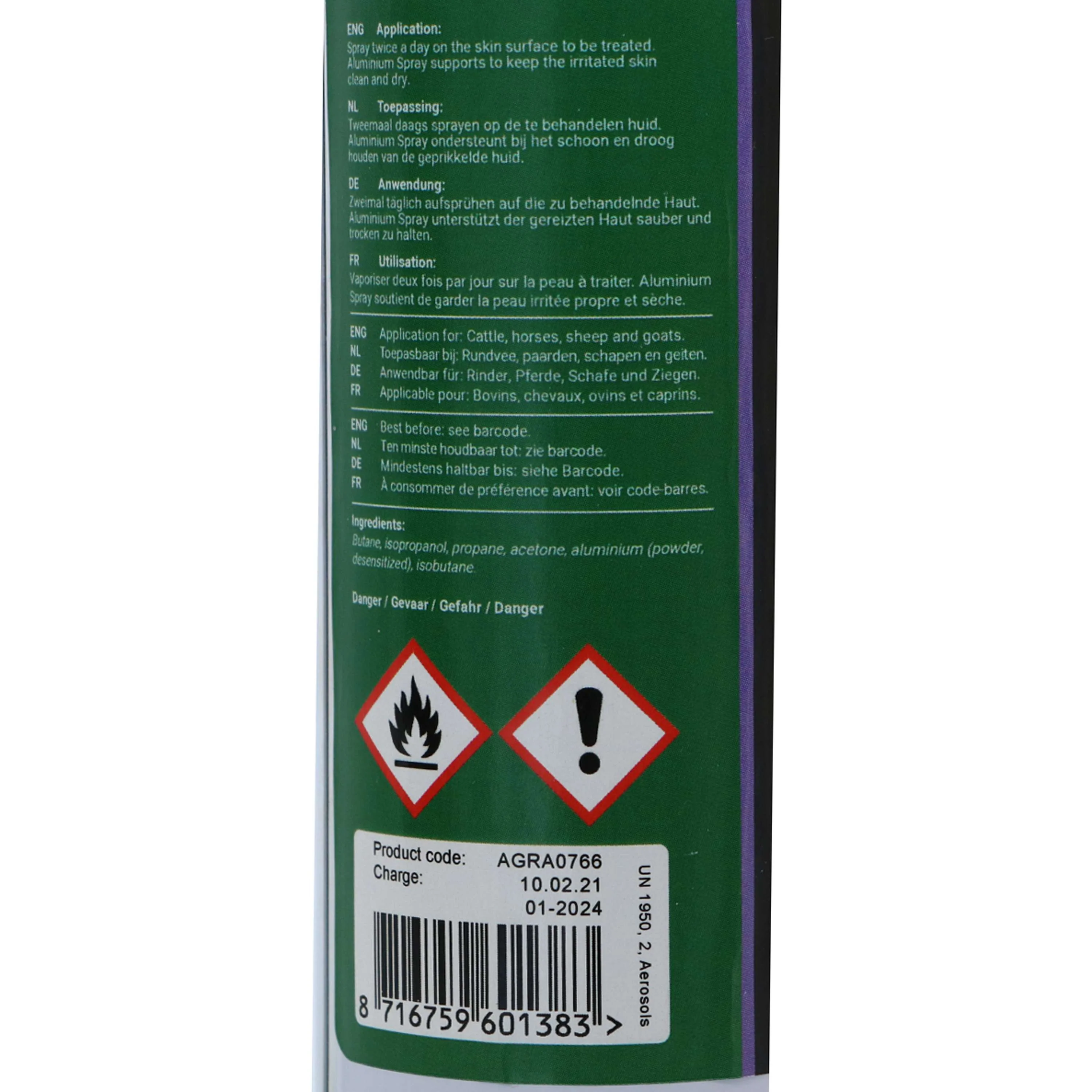 Agradi Horse spray Alumimium pour tous les animaux - Image 3