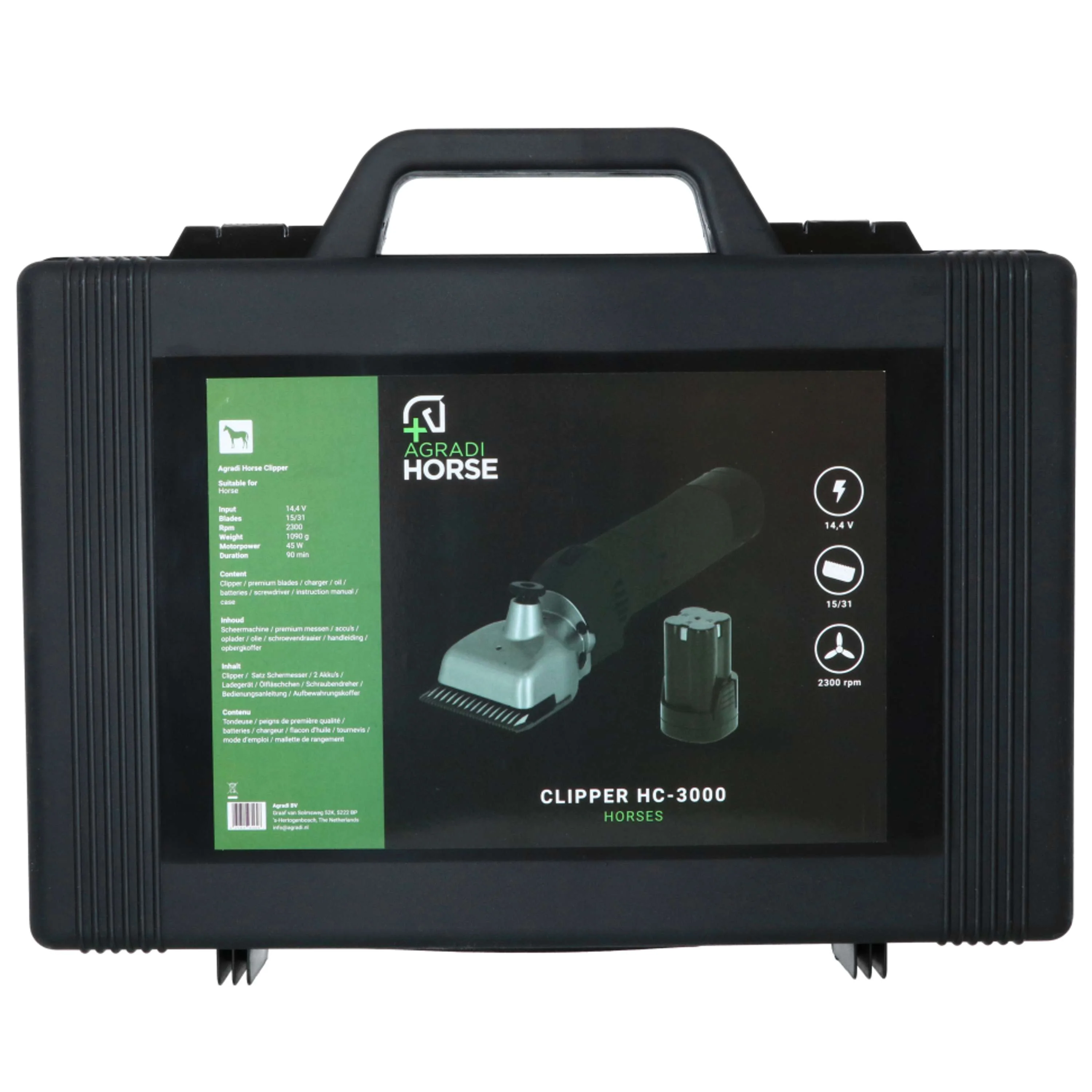 Agradi Horse Tondeuse FarmClipper HC-3000 Batterie2 31/15 Dents Vert - Image 11