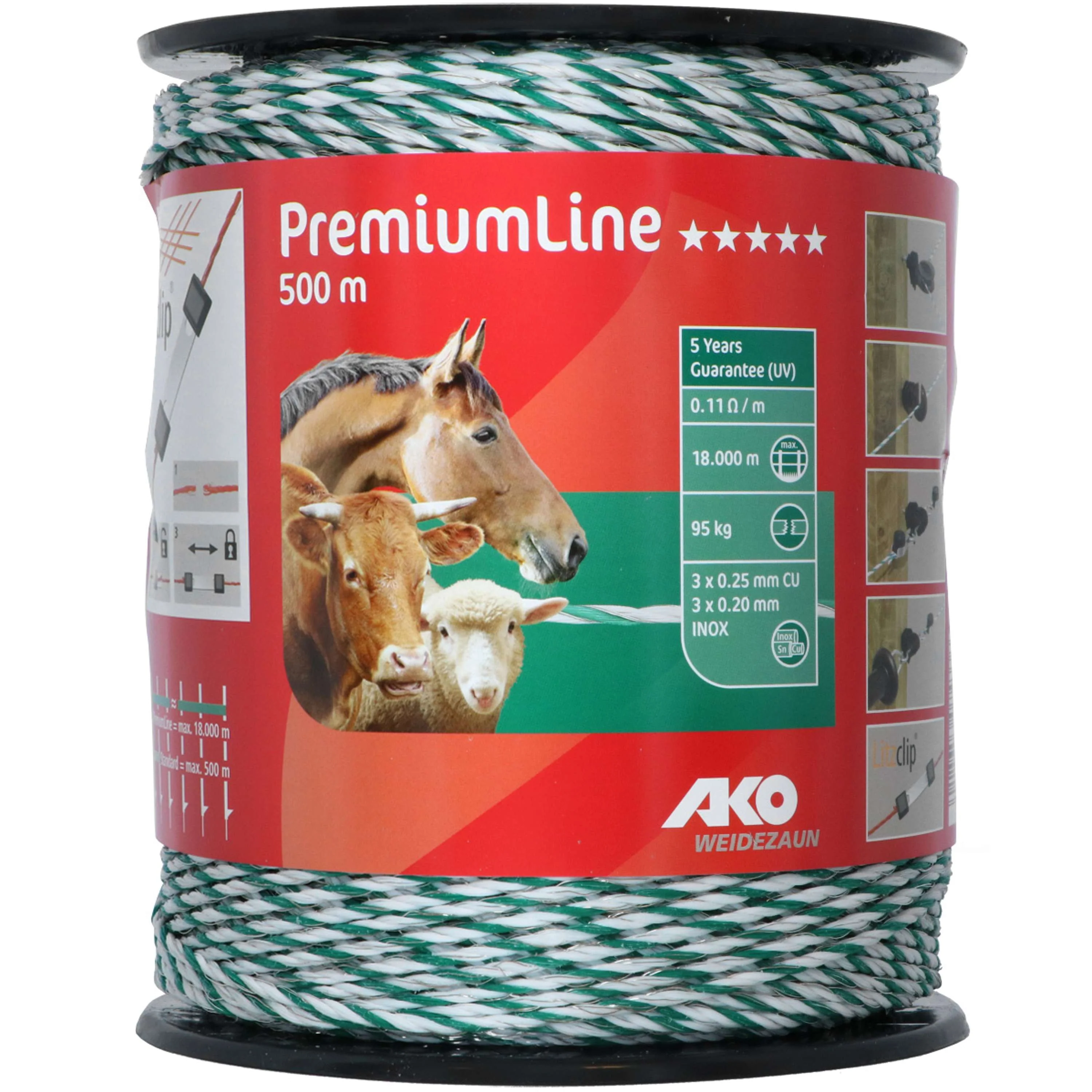 Ako Fil de Clôture PremiumLine Blanc/Vert - Image 2