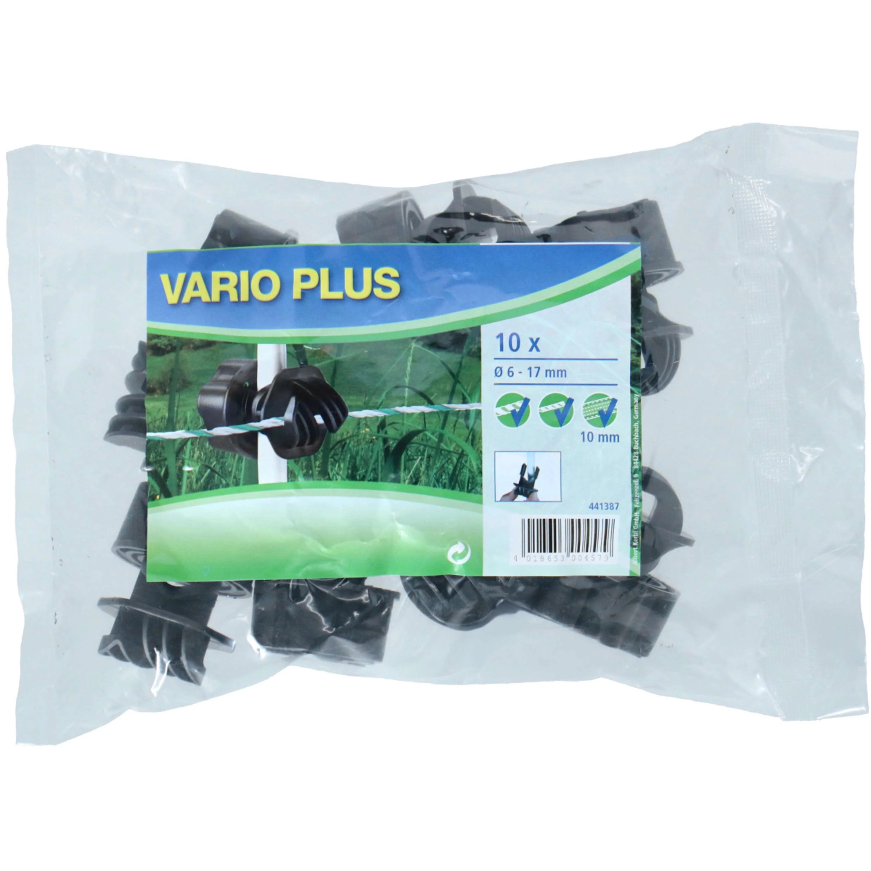 Ako Isolateur à Vis Filet-Corde 10 Pièces Noir/Rouge - Image 2