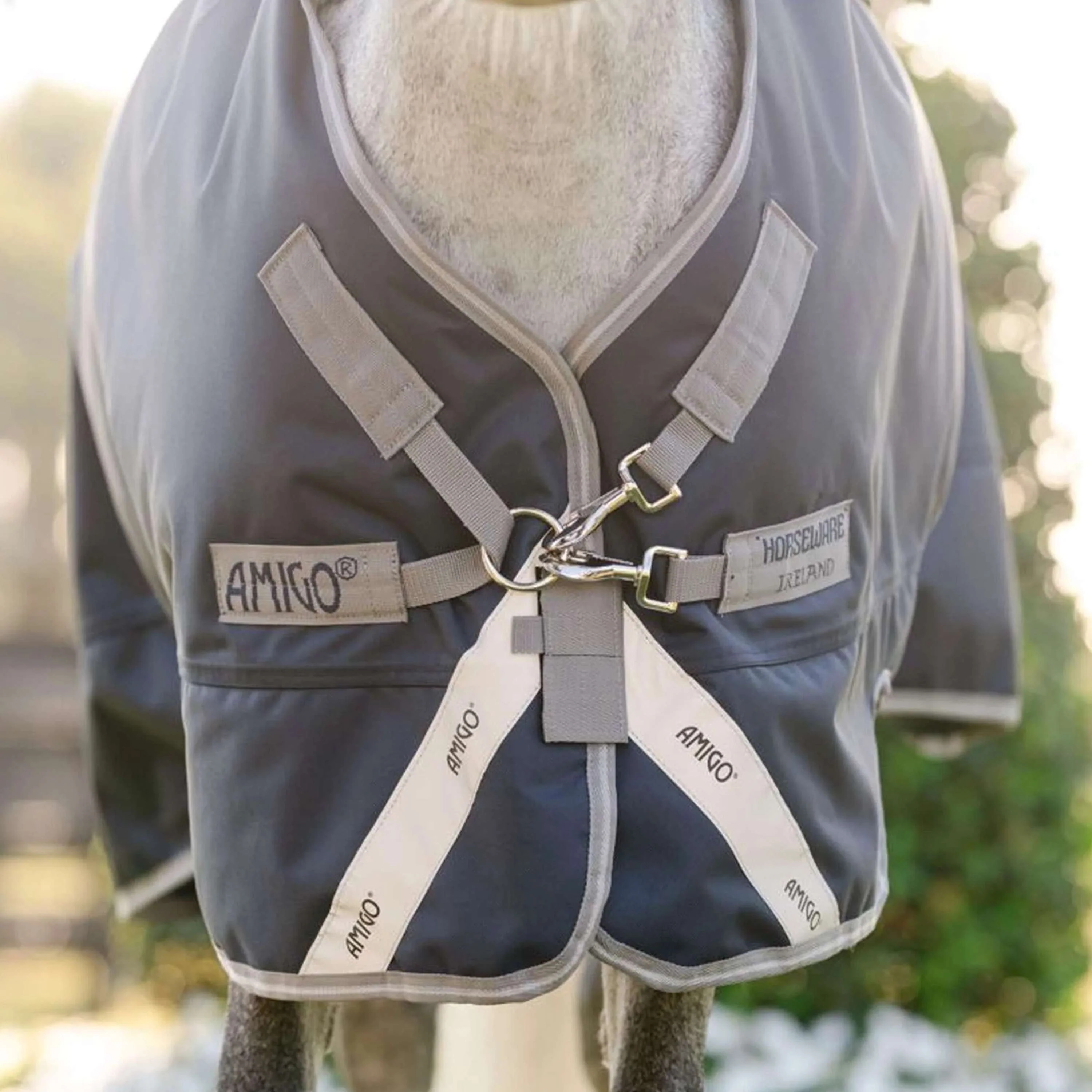 Amigo Chemise Turnout 1200D Pony 0g Marine/Gris Titane/Argent - Image 2
