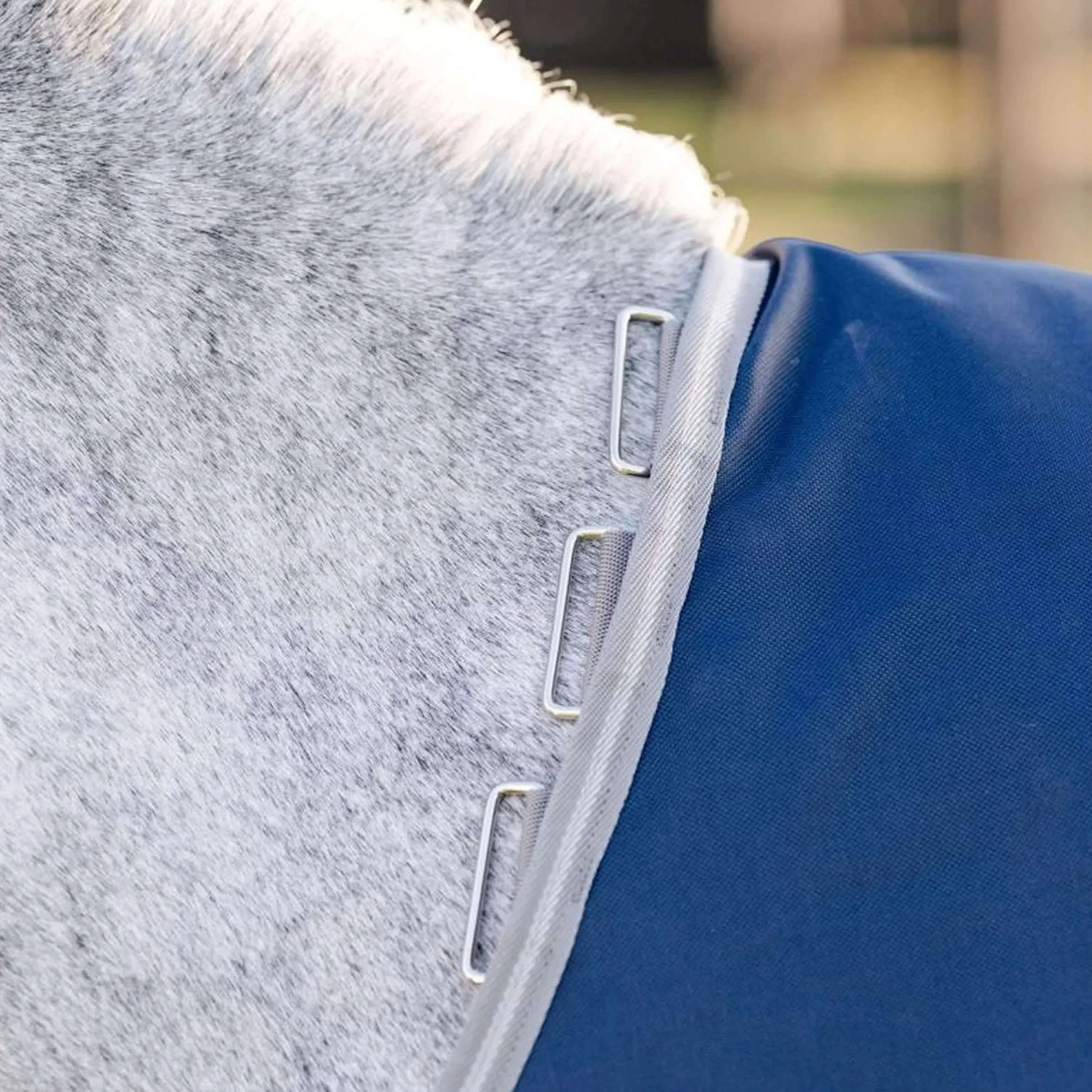 Amigo Chemise Turnout 1200D Pony 0g Marine/Gris Titane/Argent - Image 3