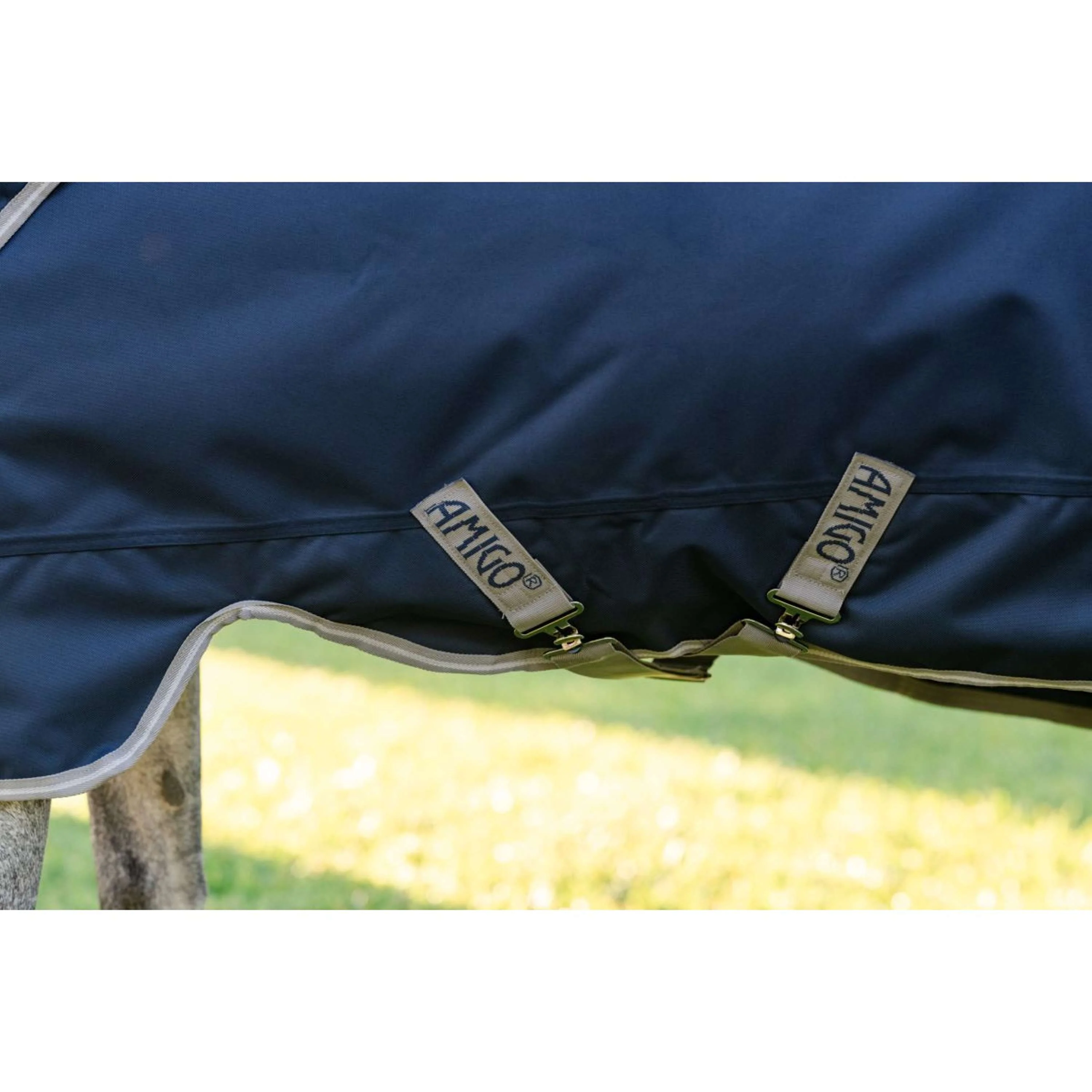 Amigo Chemise Turnout 1200D Pony 50g Marine/Gris Titane/Argent - Image 3