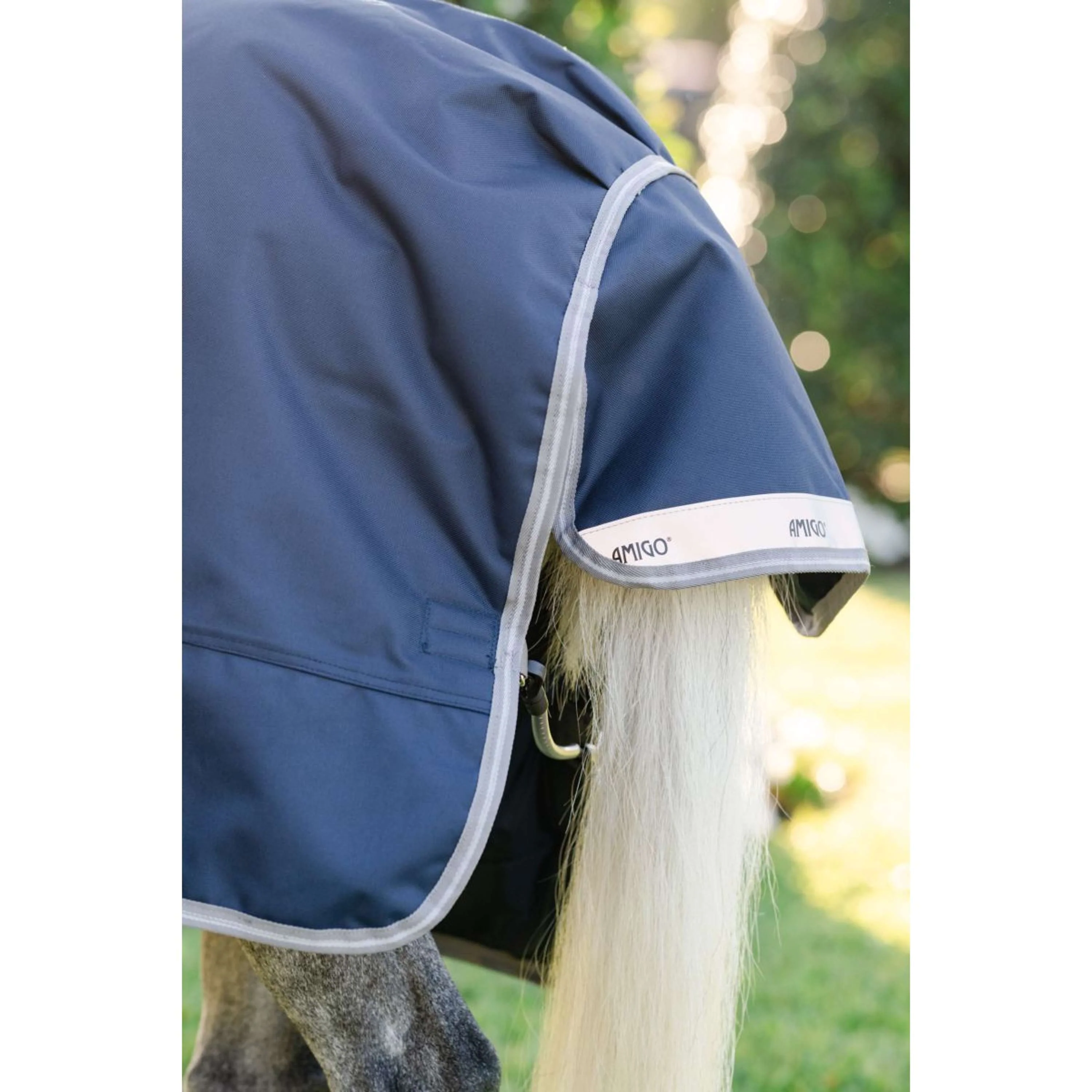 Amigo Chemise Turnout 1200D Pony 50g Marine/Gris Titane/Argent - Image 4