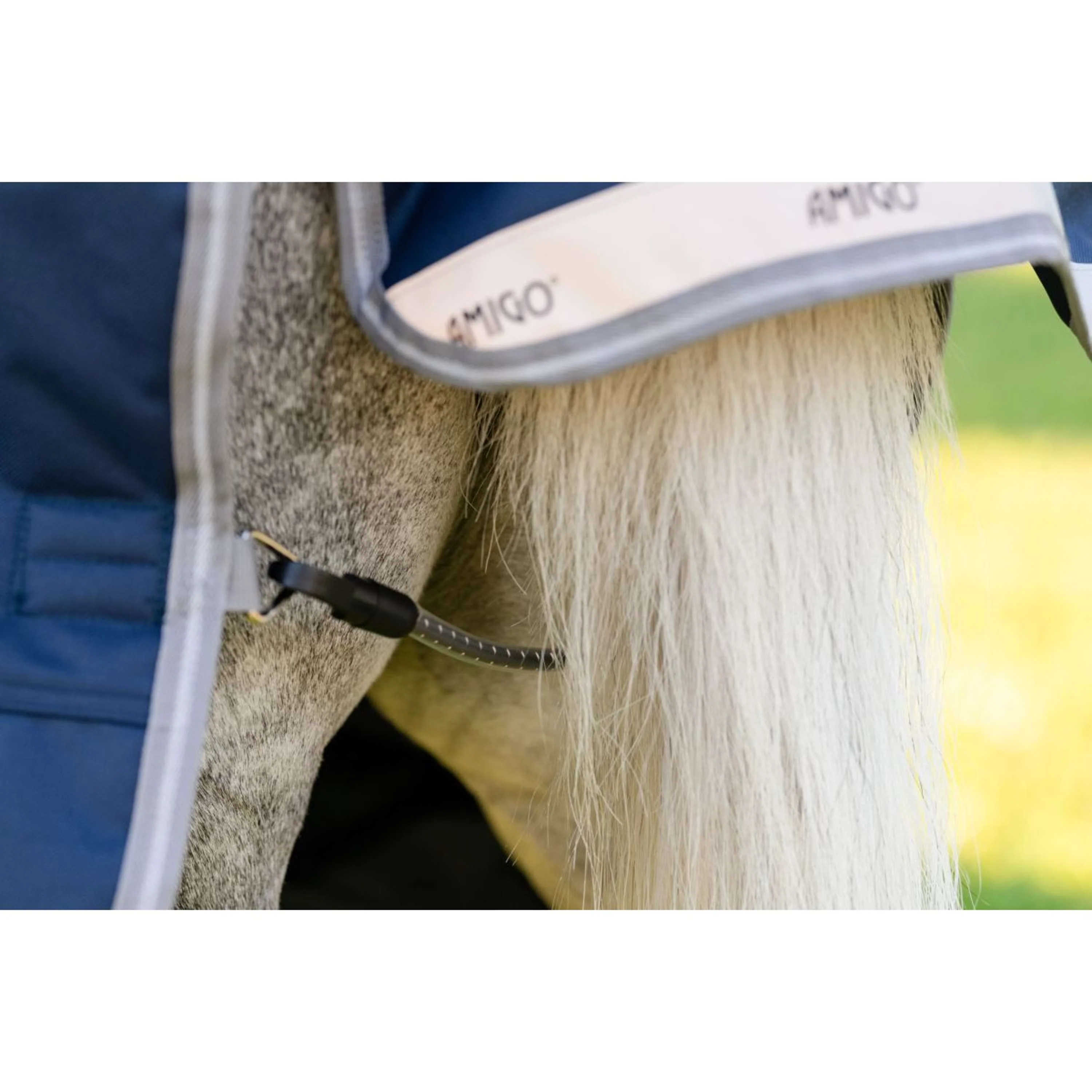 Amigo Chemise Turnout 1200D Pony 50g Marine/Gris Titane/Argent - Image 5