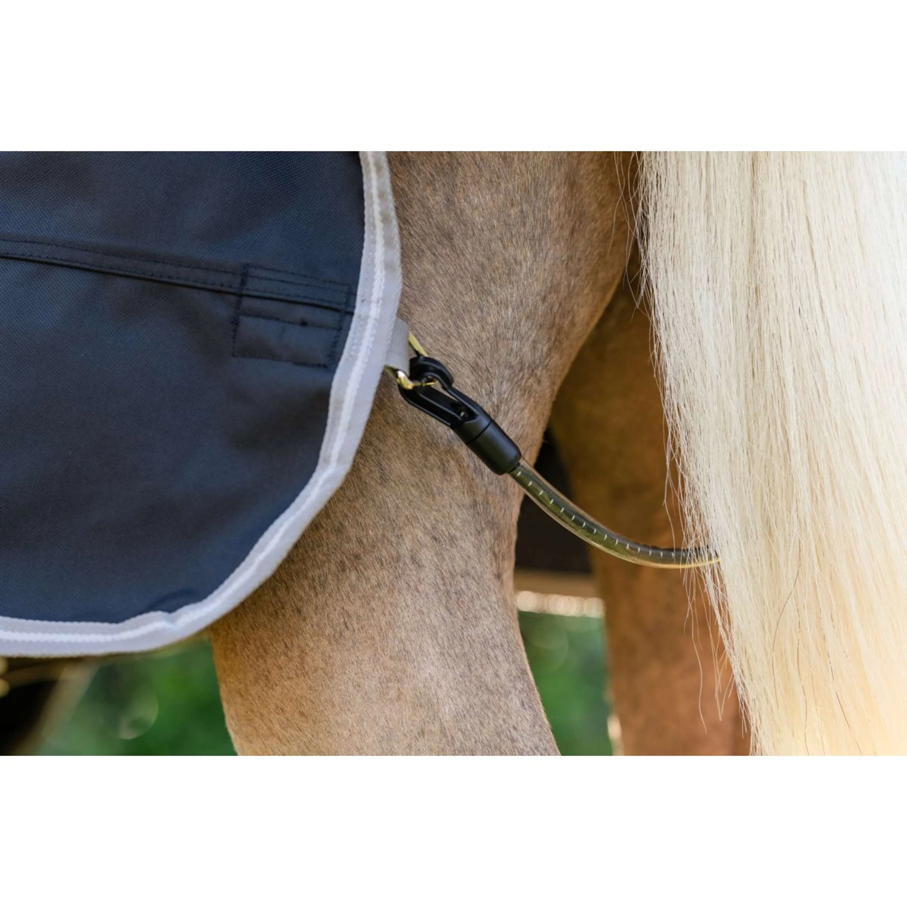 Amigo Chemise Turnout 1200D Pony 50g Noir/Gris Titane/Argent - Image 6