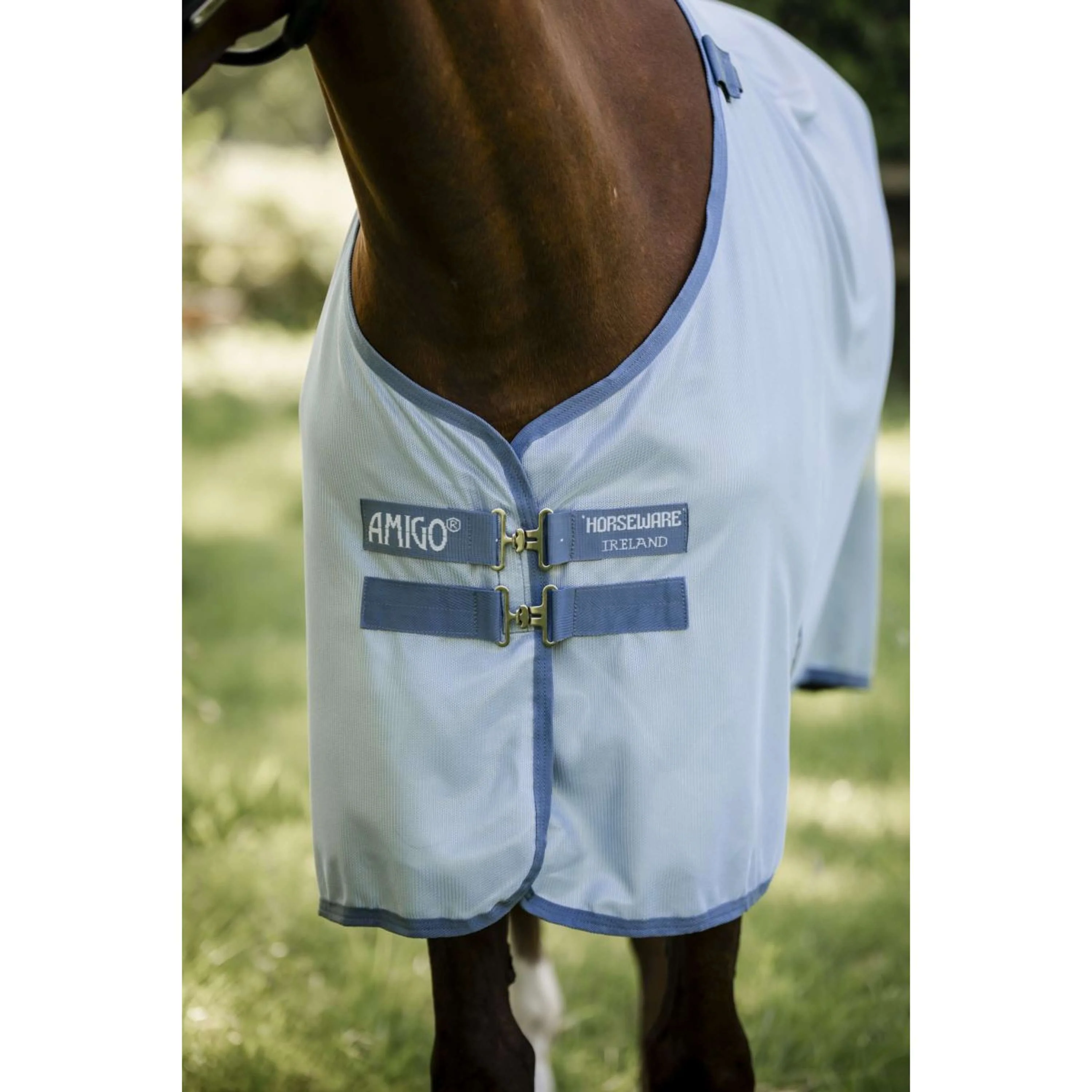 Amigo Couverture Anti-Mouches Heather Blue/Blue/Silver - Image 3