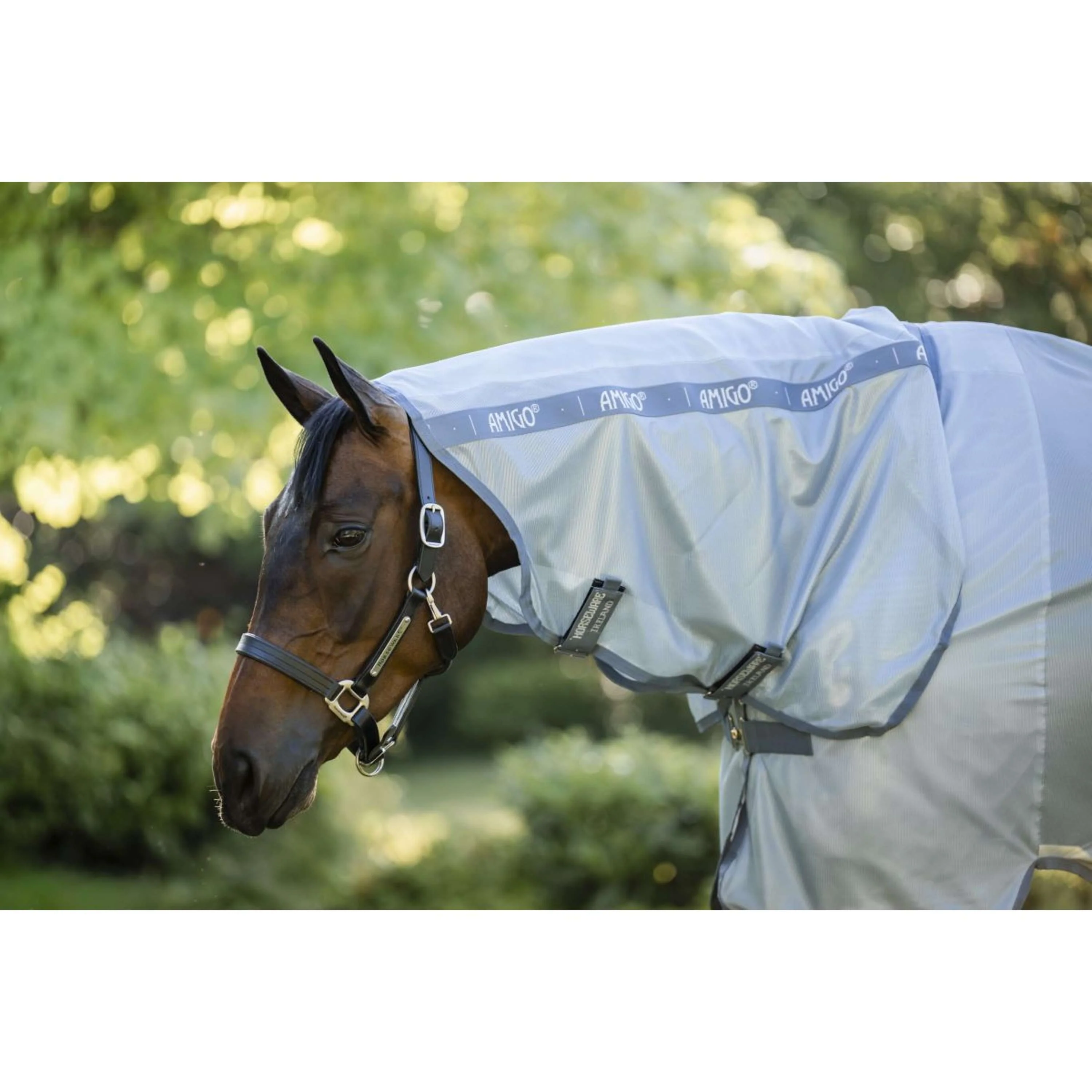 Amigo Couverture Anti-Mouches Integrated Heather Blue/Blue/Silver - Image 3