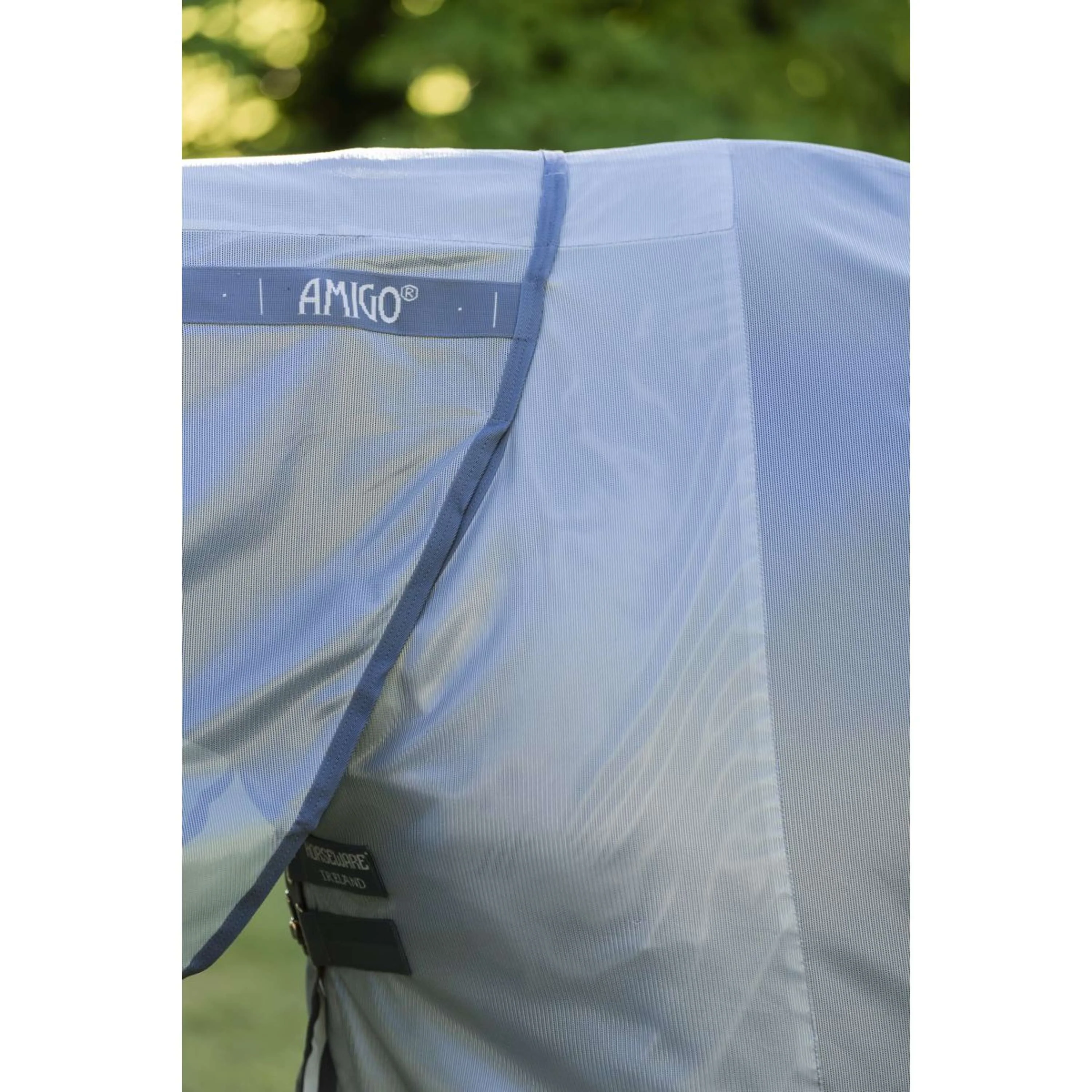 Amigo Couverture Anti-Mouches Integrated Heather Blue/Blue/Silver - Image 8