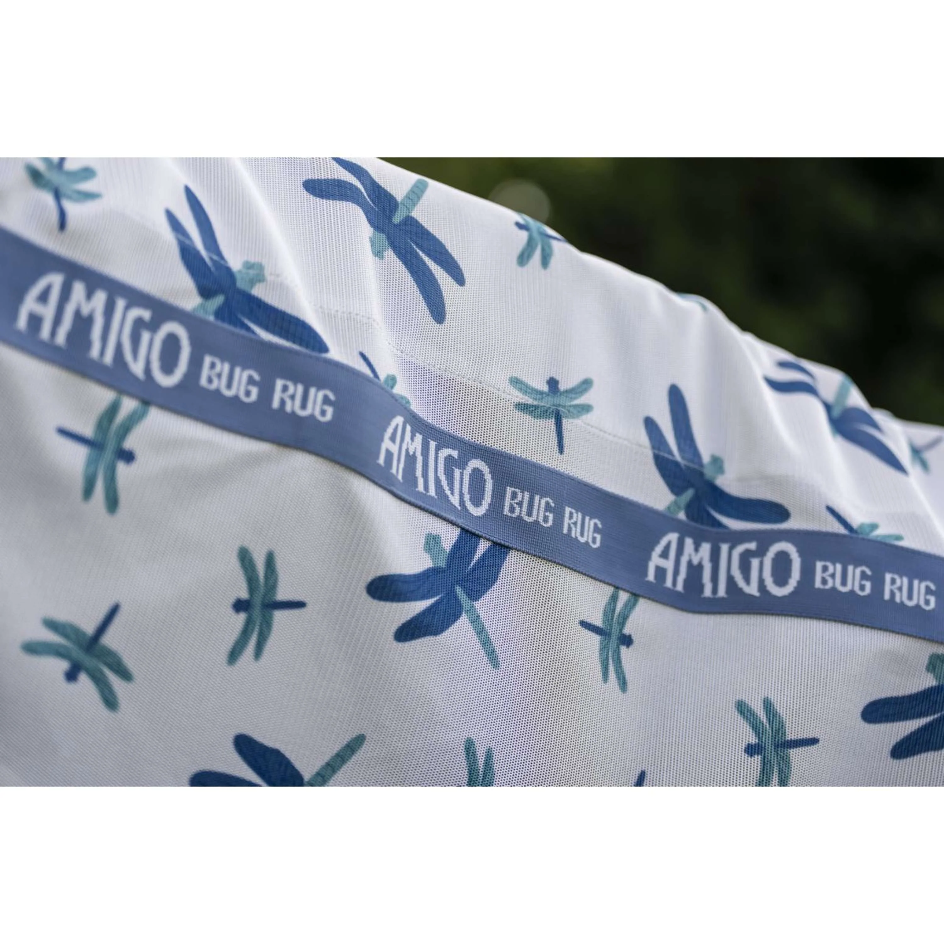 Amigo Couverture Anti-Mouches Plus Pony Dragonfly Print/Silver/Blue/Sage - Image 8