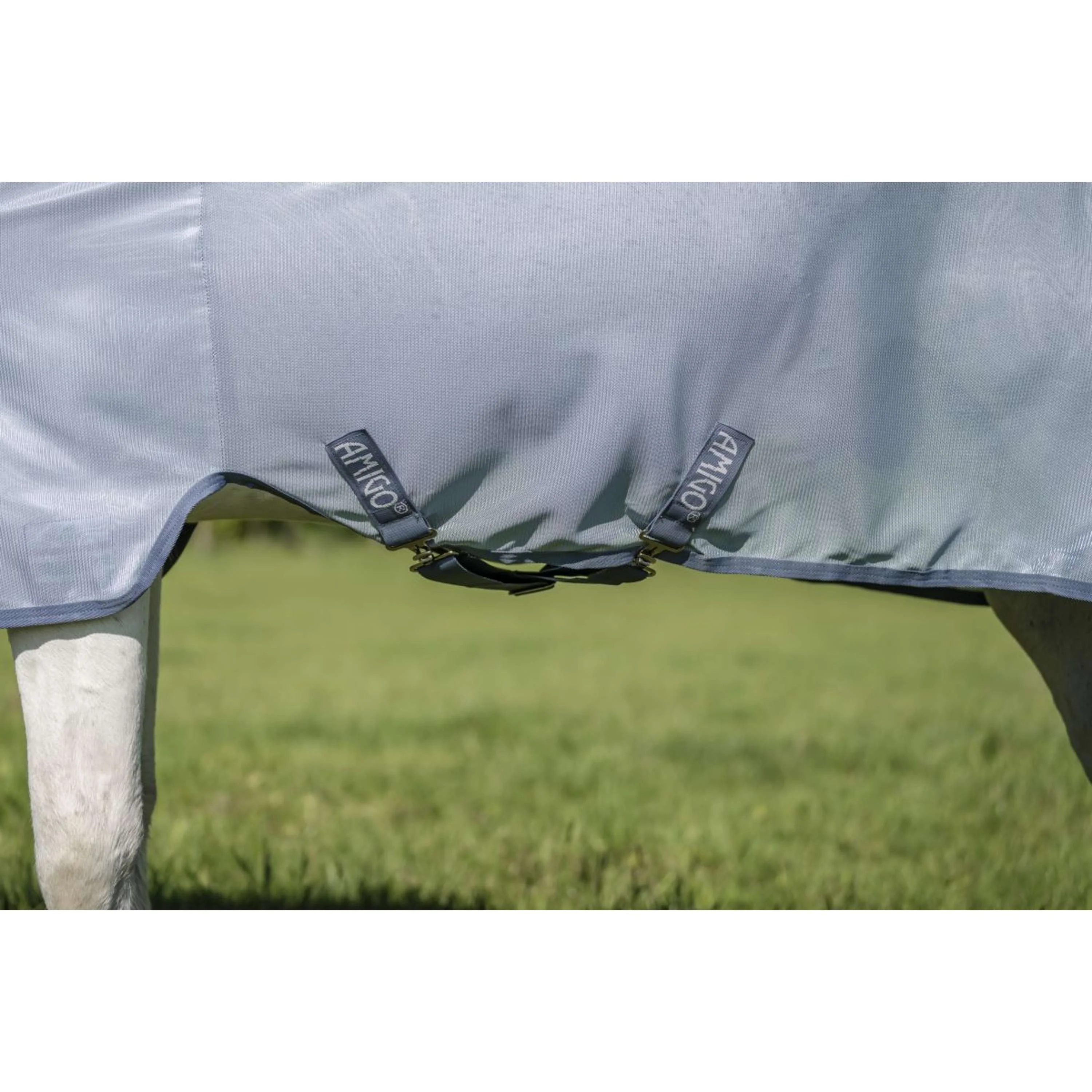 Amigo Couverture Anti-Mouches Plus Pony Heather Blue/Blue/Silver - Image 7