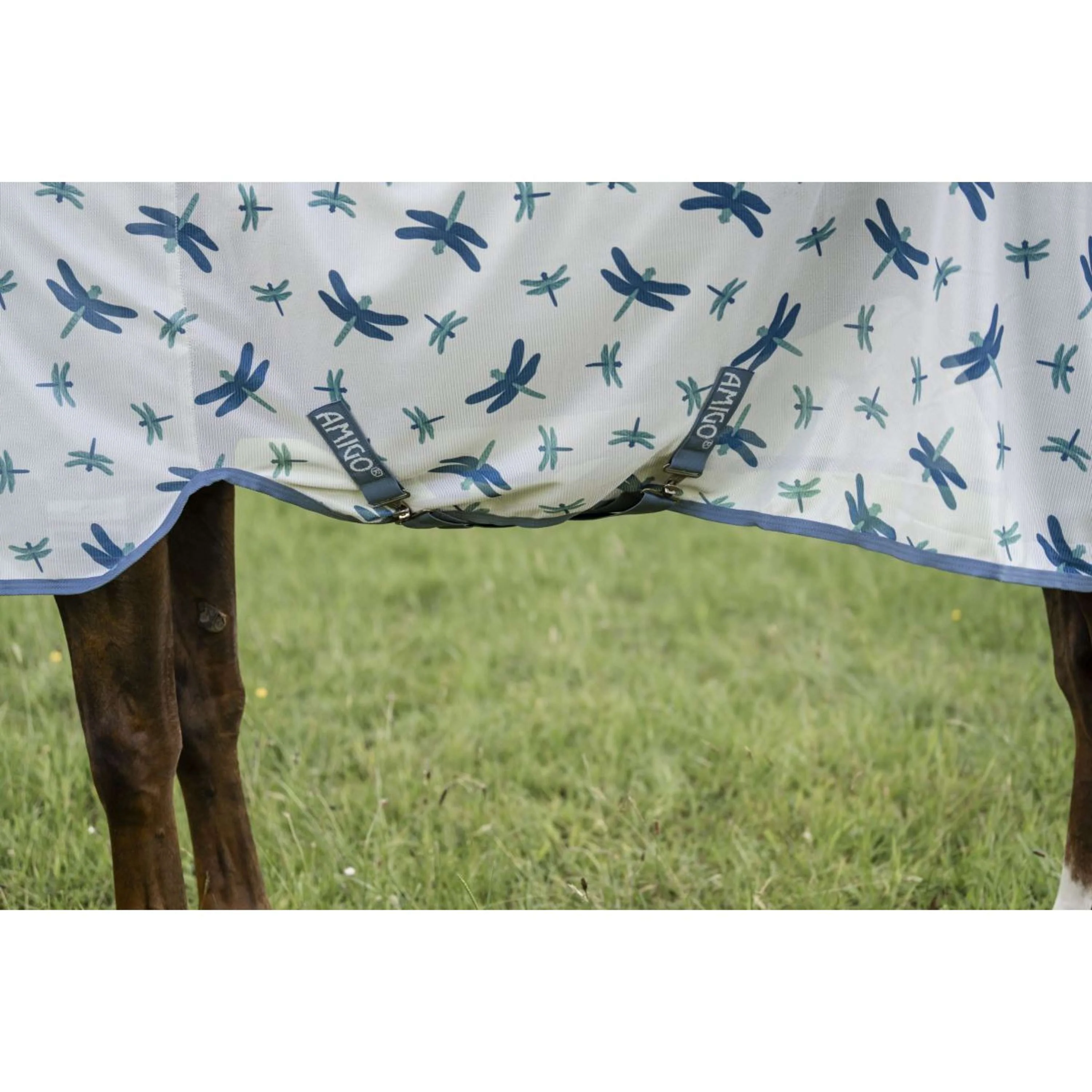 Amigo Couverture Anti-Mouches Dragonfly Print/Silver/Blue/Sage - Image 5