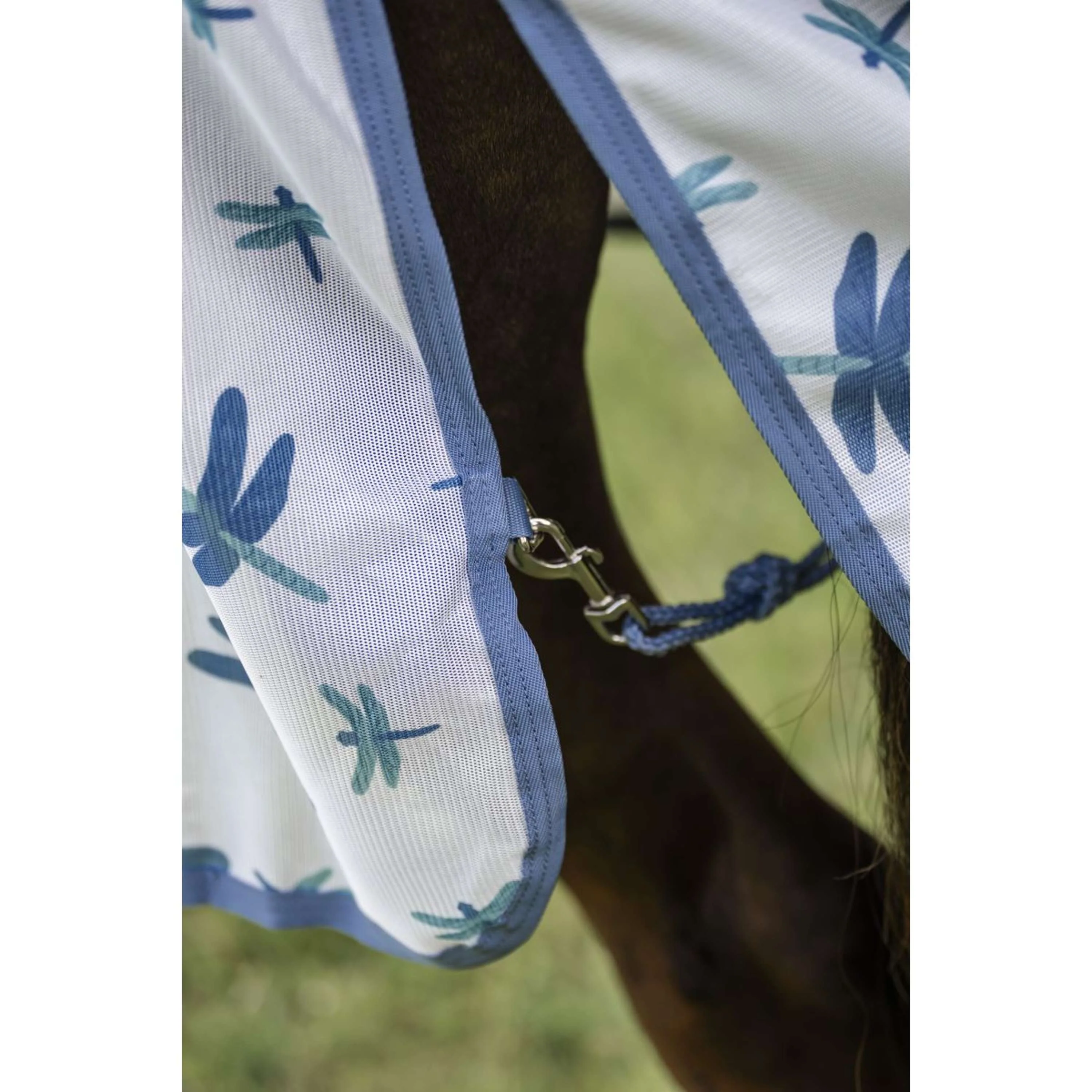 Amigo Couverture Anti-Mouches Dragonfly Print/Silver/Blue/Sage - Image 7