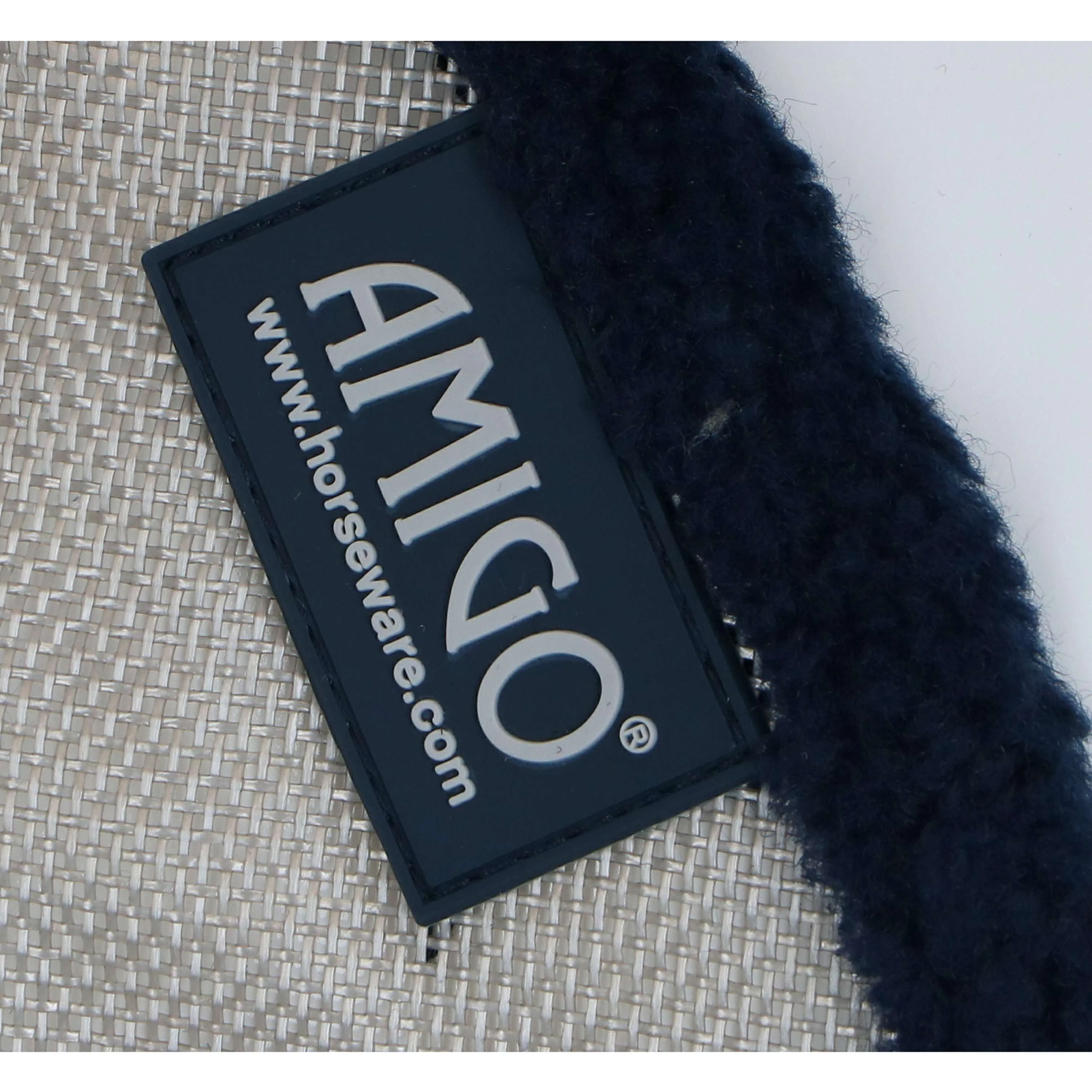 Amigo Fly Mask Argent/Bleu Marine - Image 5