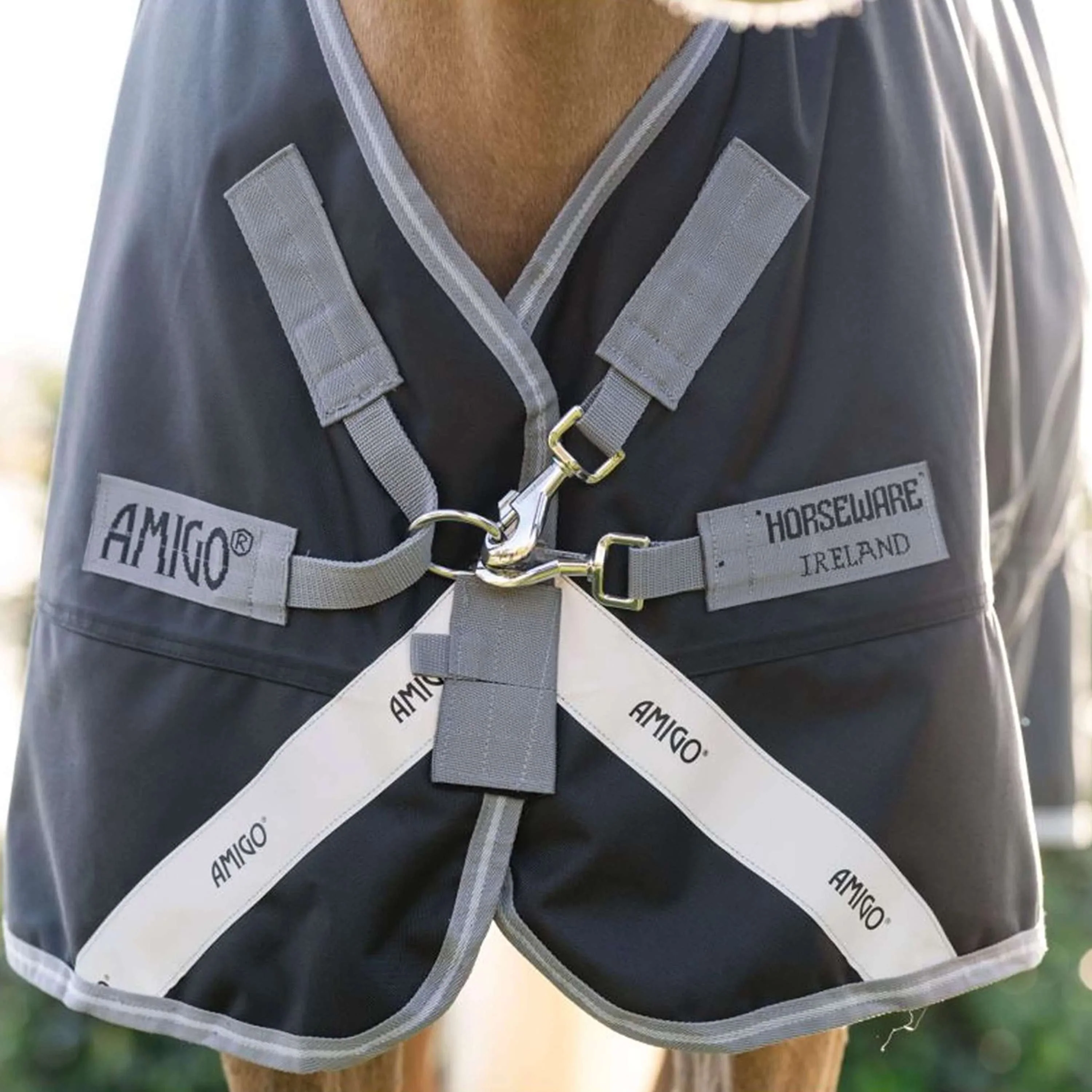 Amigo Chemise Turnout 1200D Plus Pony 0g Noir/Gris Titane/Argent - Image 3