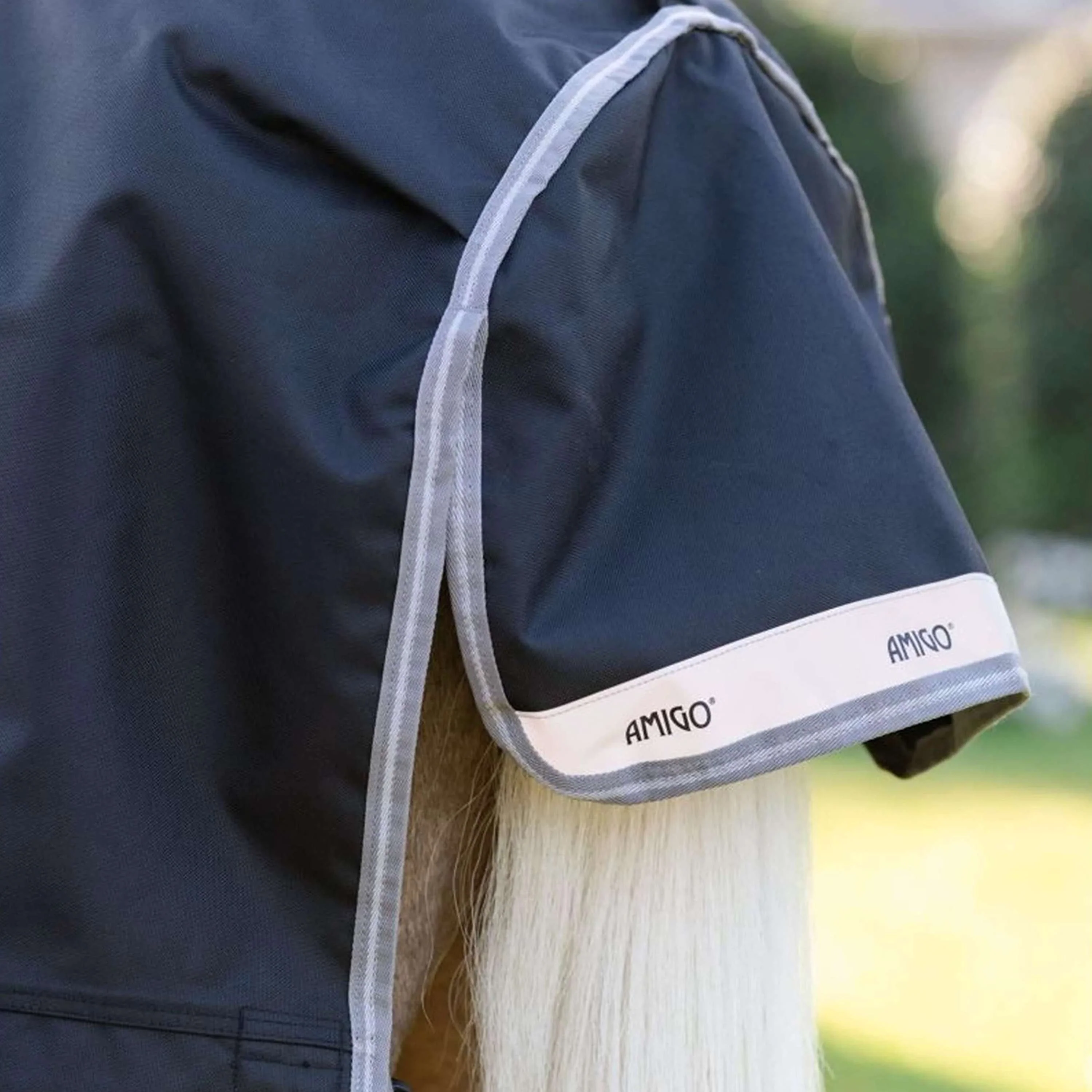 Amigo Chemise Turnout 1200D Plus Pony 0g Noir/Gris Titane/Argent - Image 8