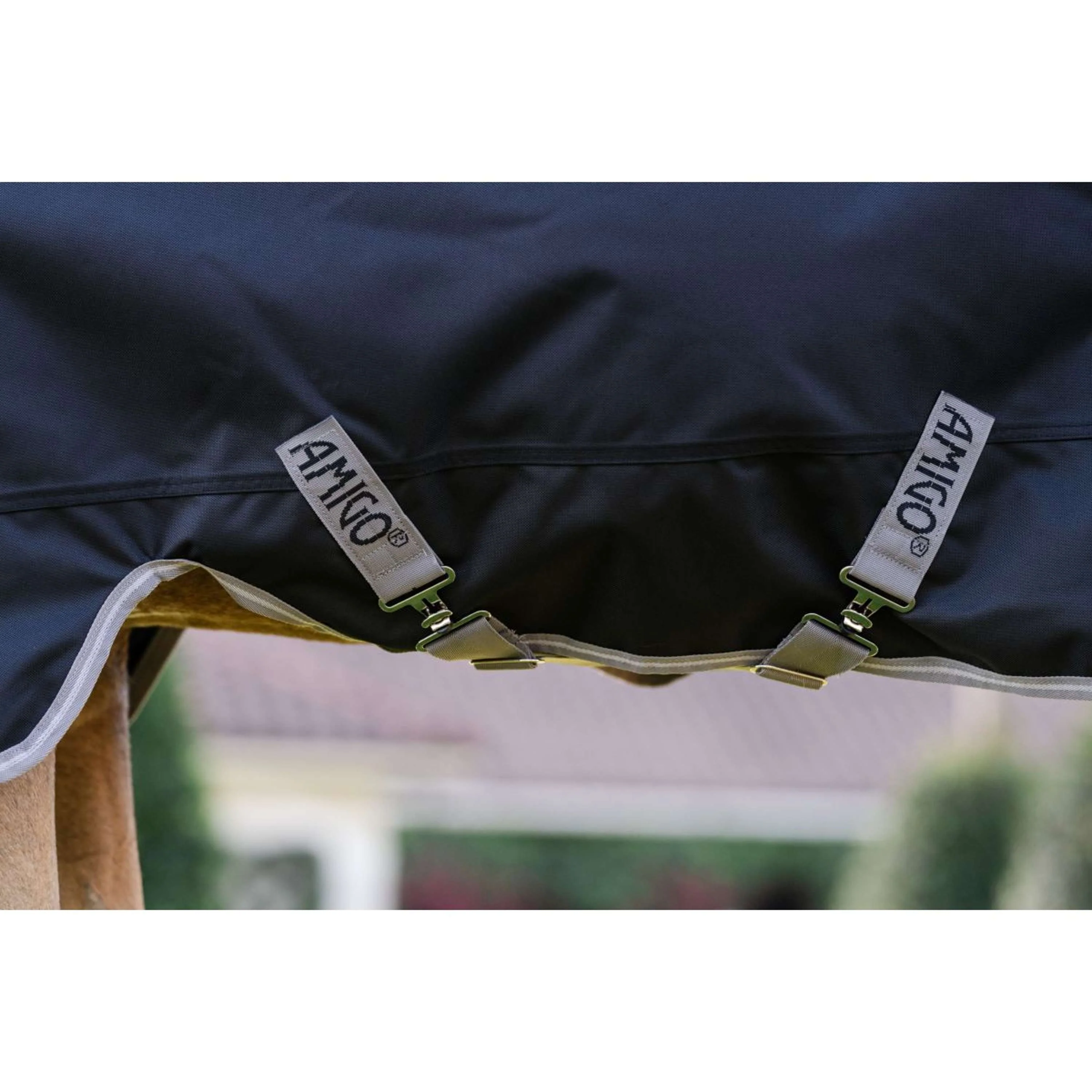 Amigo Turnout Rug 1200D Pony 250g Black/Titanium Grey/Silver - Image 2