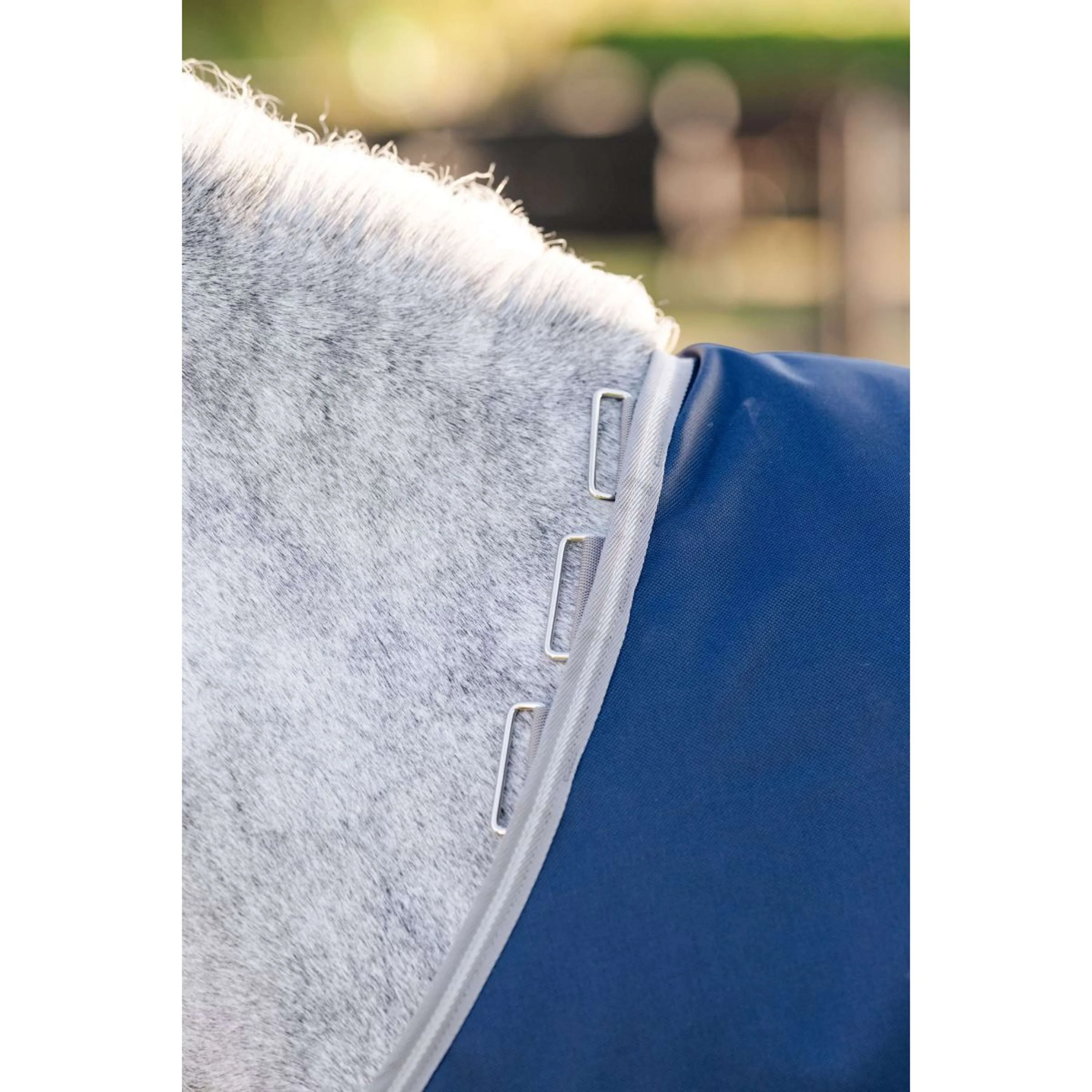Amigo Turnout Rug 1200D Pony 250g Navy/Titanium Grey/Silver - Image 3