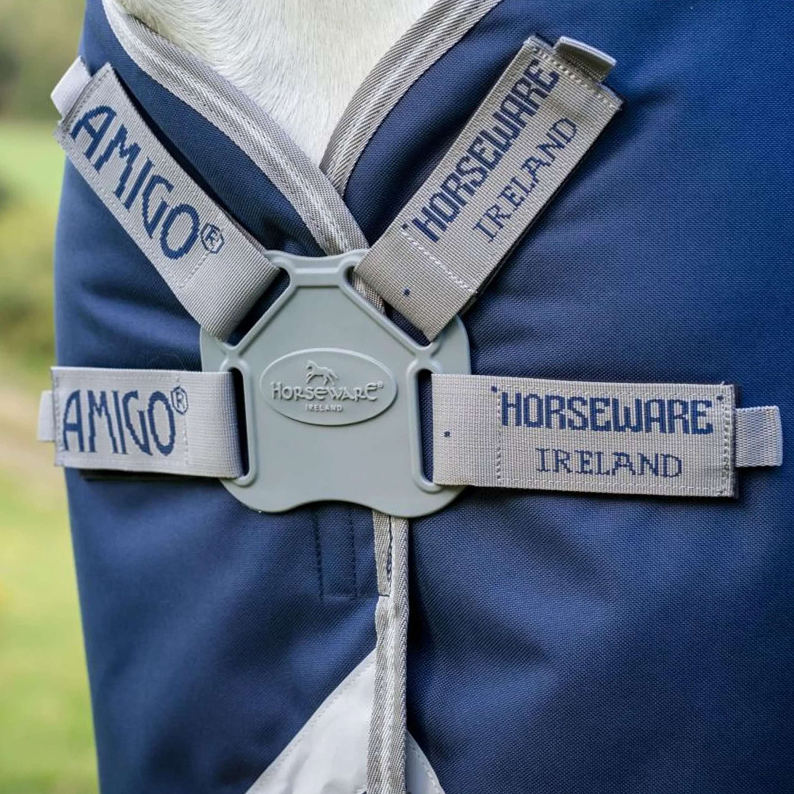 Amigo Turnout Rug FieldSafe Plus 1200D 0g Navy/Titanium Grey/Silver - Image 6