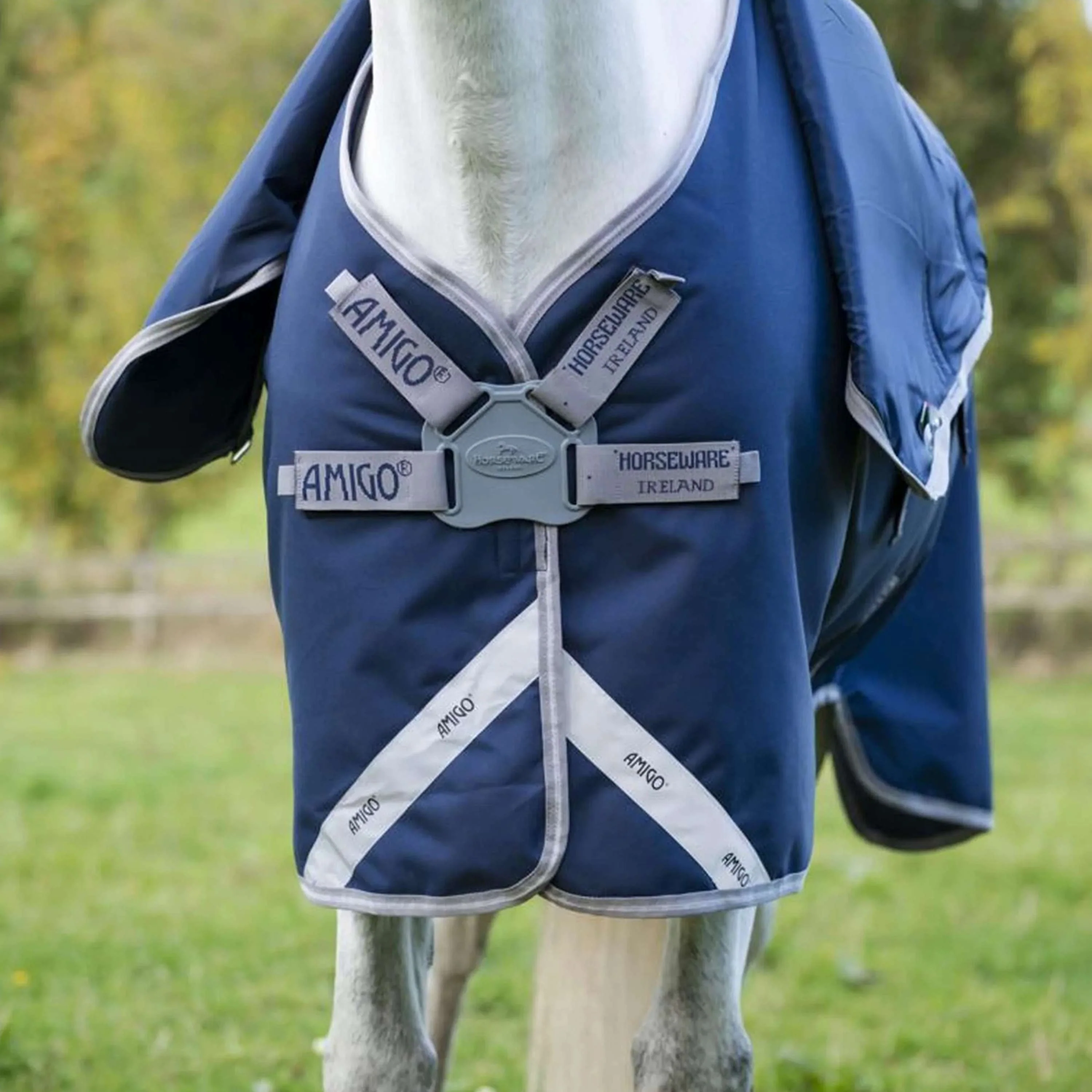Amigo Turnout Rug FieldSafe Plus 1200D 0g Navy/Titanium Grey/Silver - Image 4