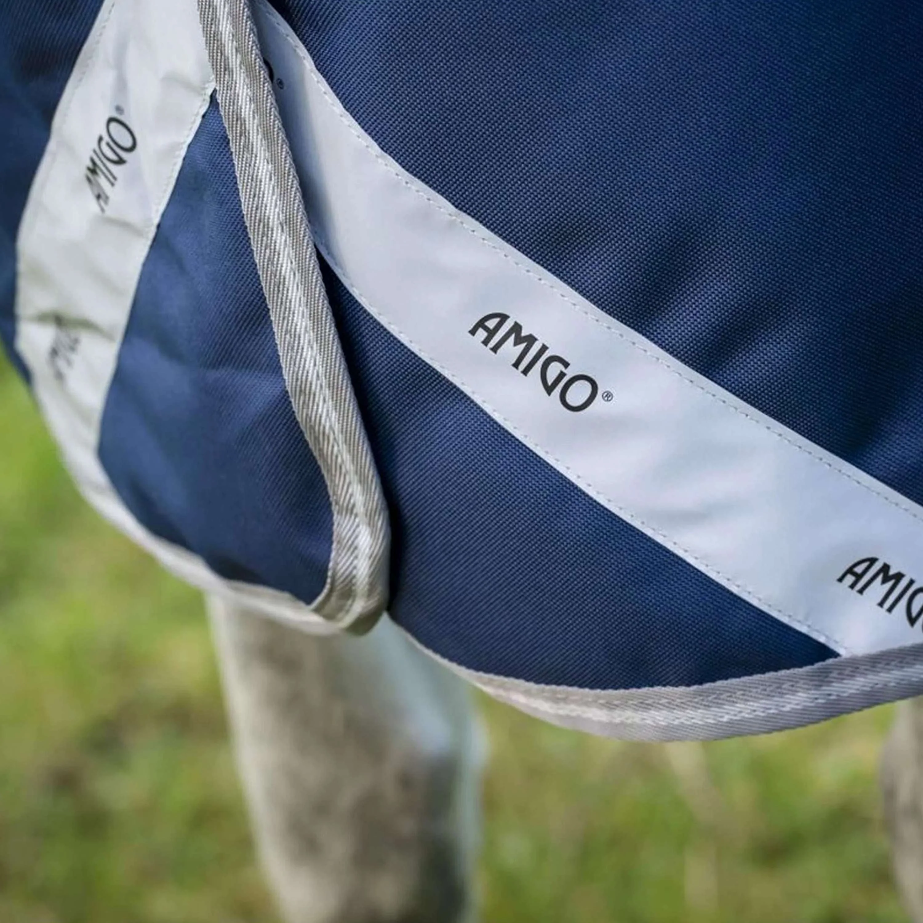 Amigo Turnout Rug FieldSafe Plus 1200D 0g Navy/Titanium Grey/Silver - Image 5
