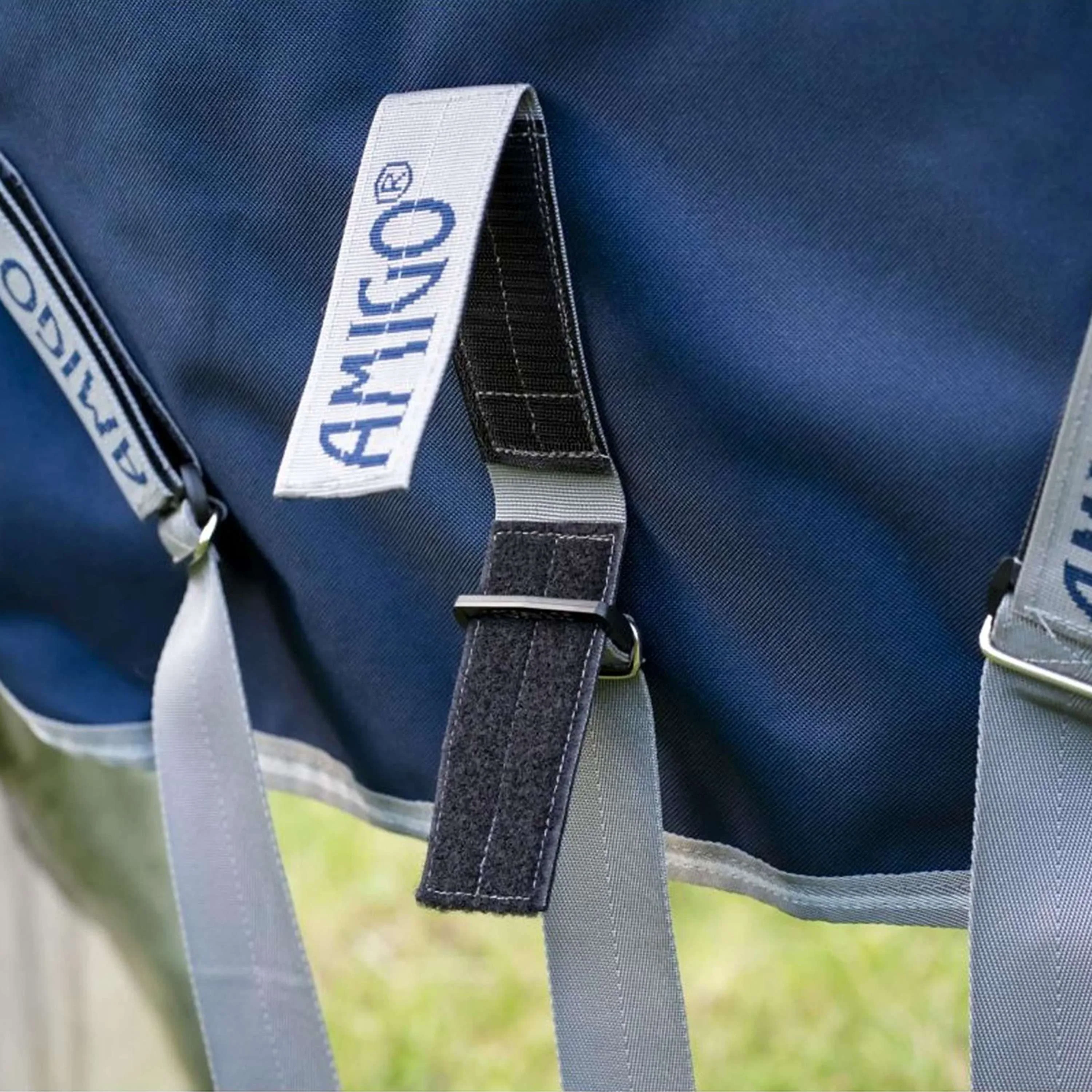Amigo Turnout Rug FieldSafe Plus 1200D 0g Navy/Titanium Grey/Silver - Image 8