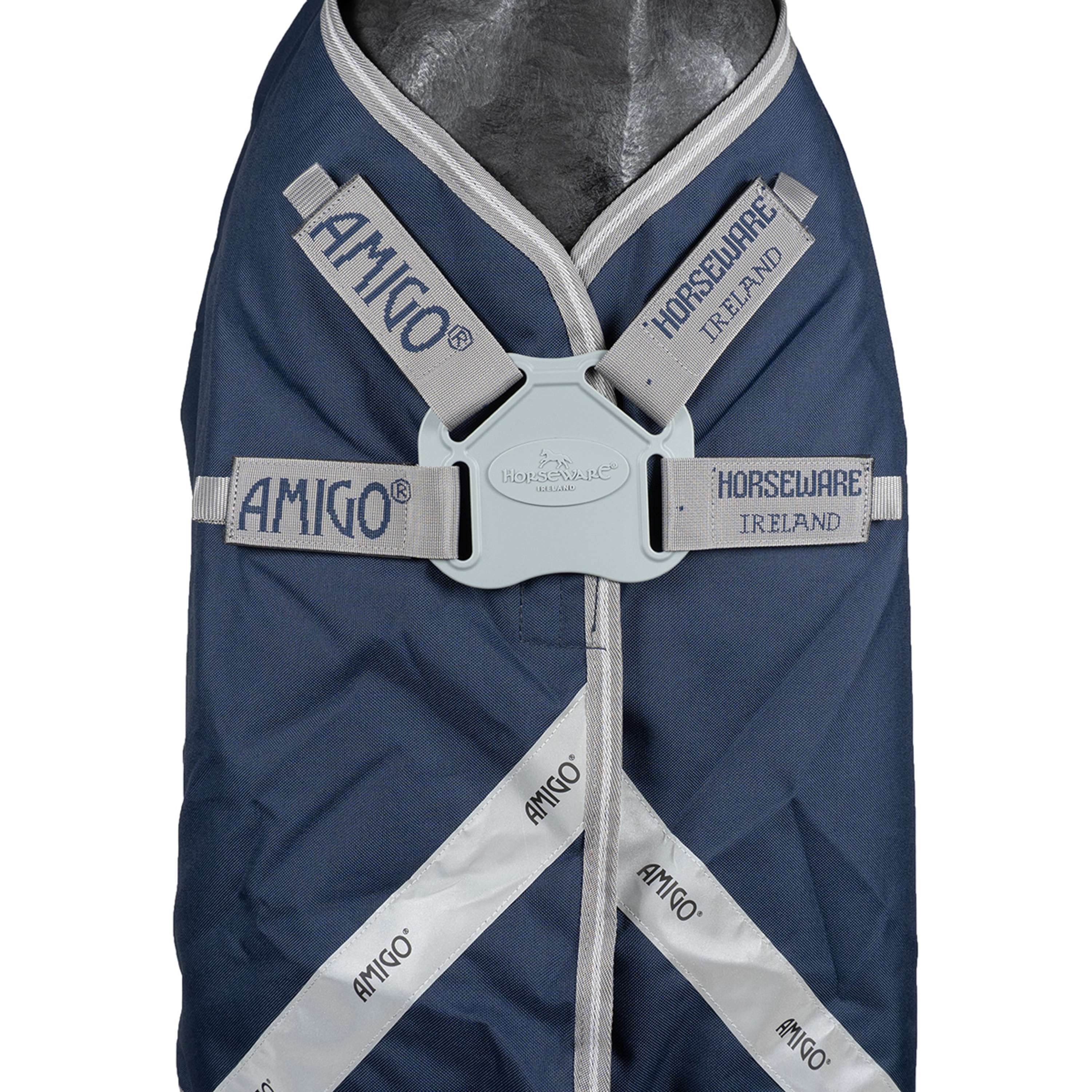 Amigo Turnout Rug FieldSafe Plus 1200D 0g Navy/Titanium Grey/Silver - Image 9