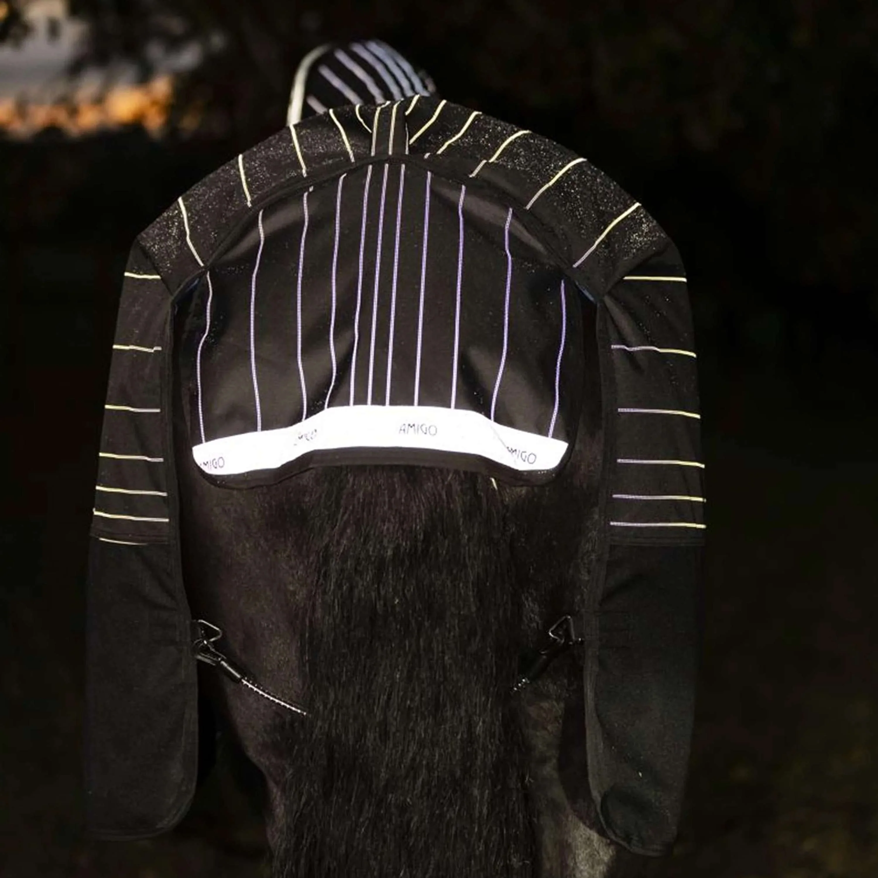 Amigo Turnout Rug FieldSafe Reflectech Plus 1200D 0g Black/Reflective/Black - Image 13