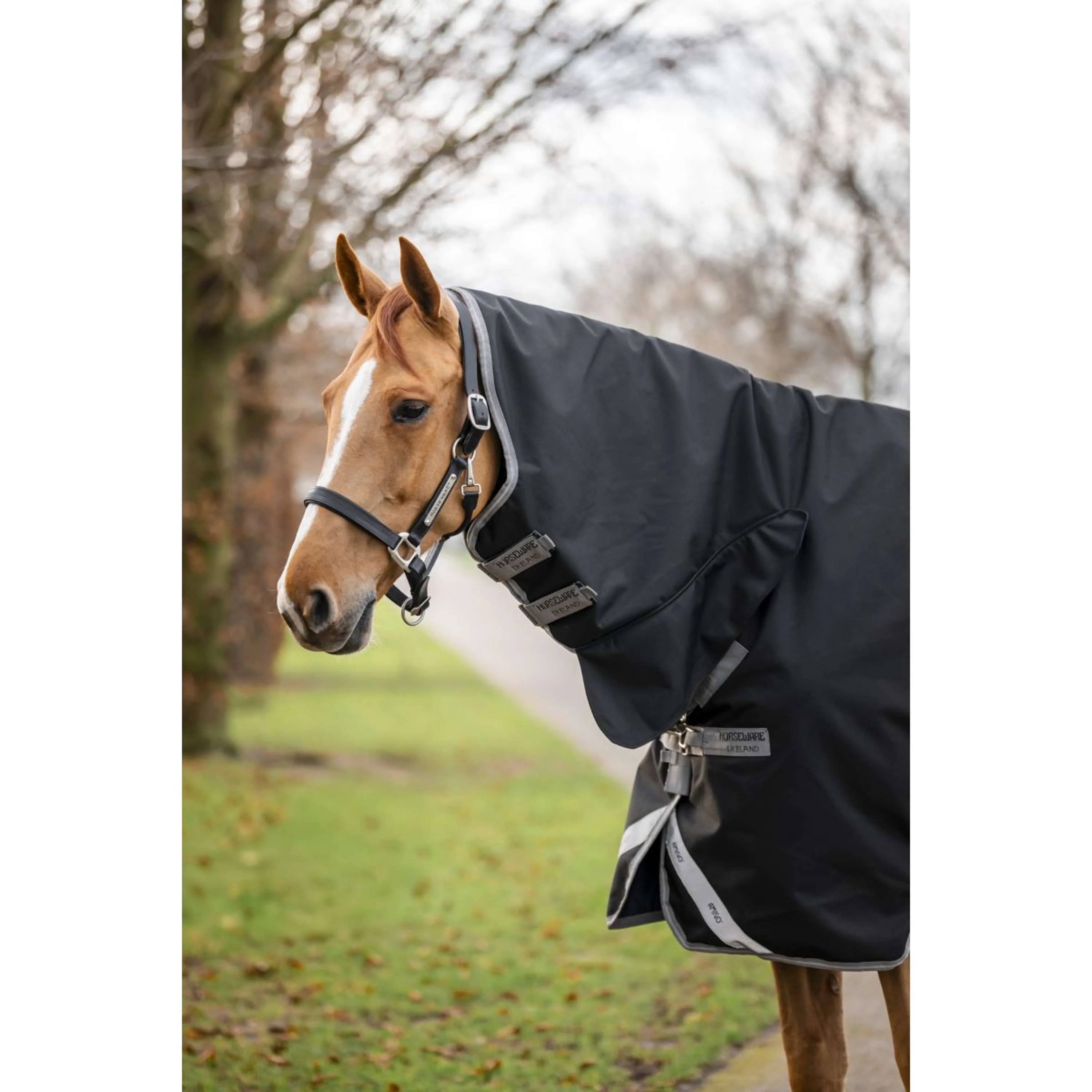 Amigo Turnout Rug Integrated 1200D 150g Black/Titanium Grey/Silver - Image 2