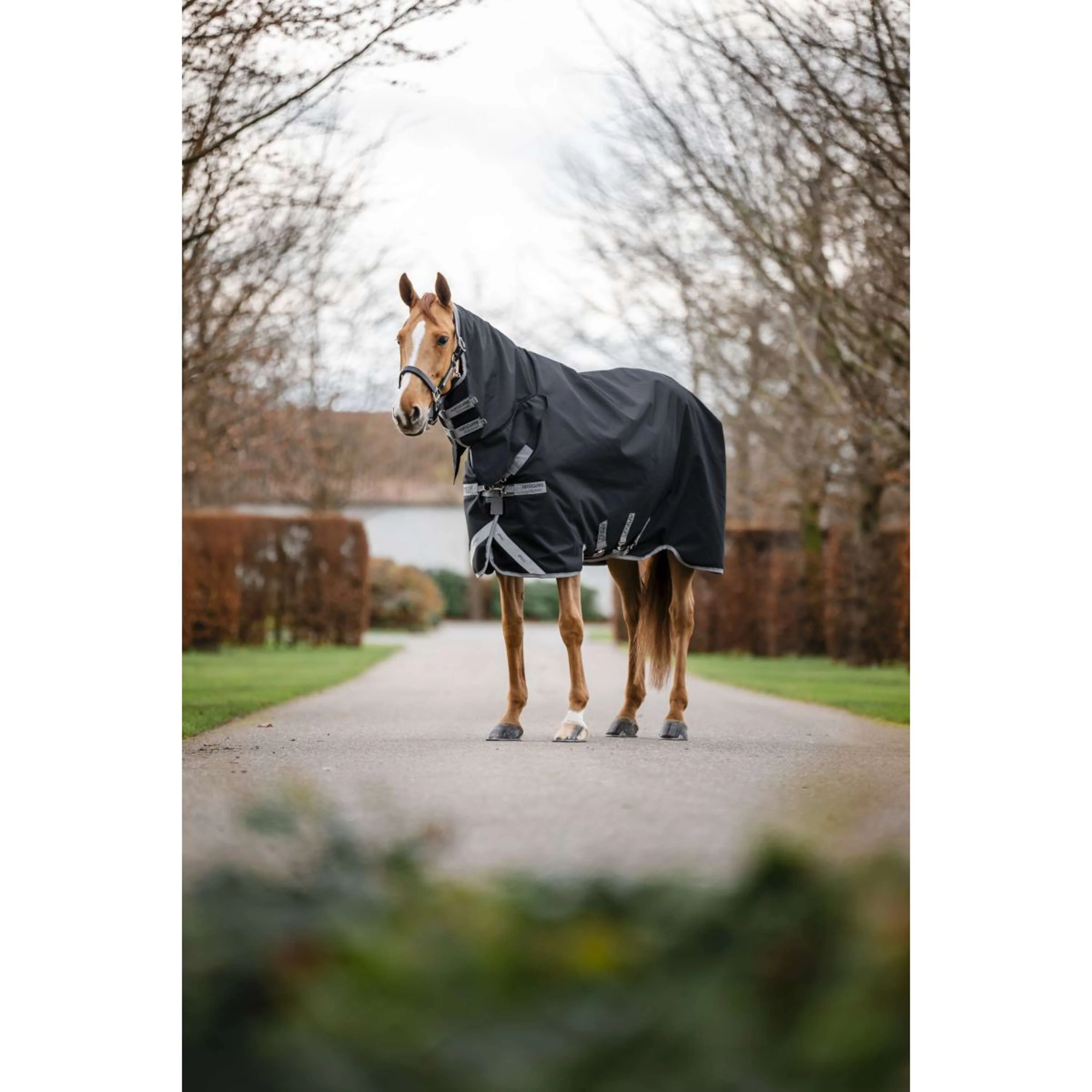 Amigo Turnout Rug Integrated 1200D 150g Black/Titanium Grey/Silver - Image 4