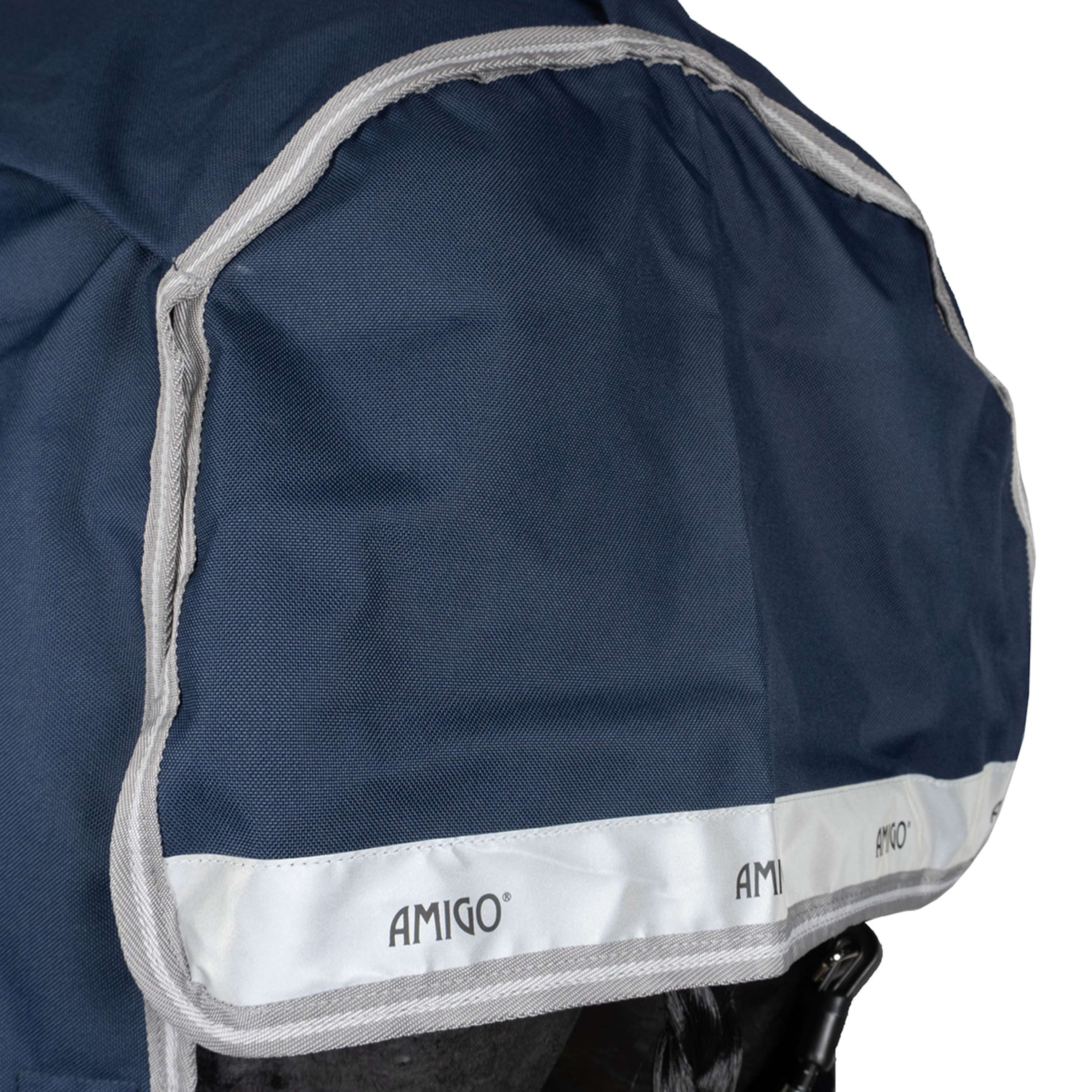 Amigo Turnout Rug Integrated 1200D 150g Navy/Titanium Grey/Silver - Image 14