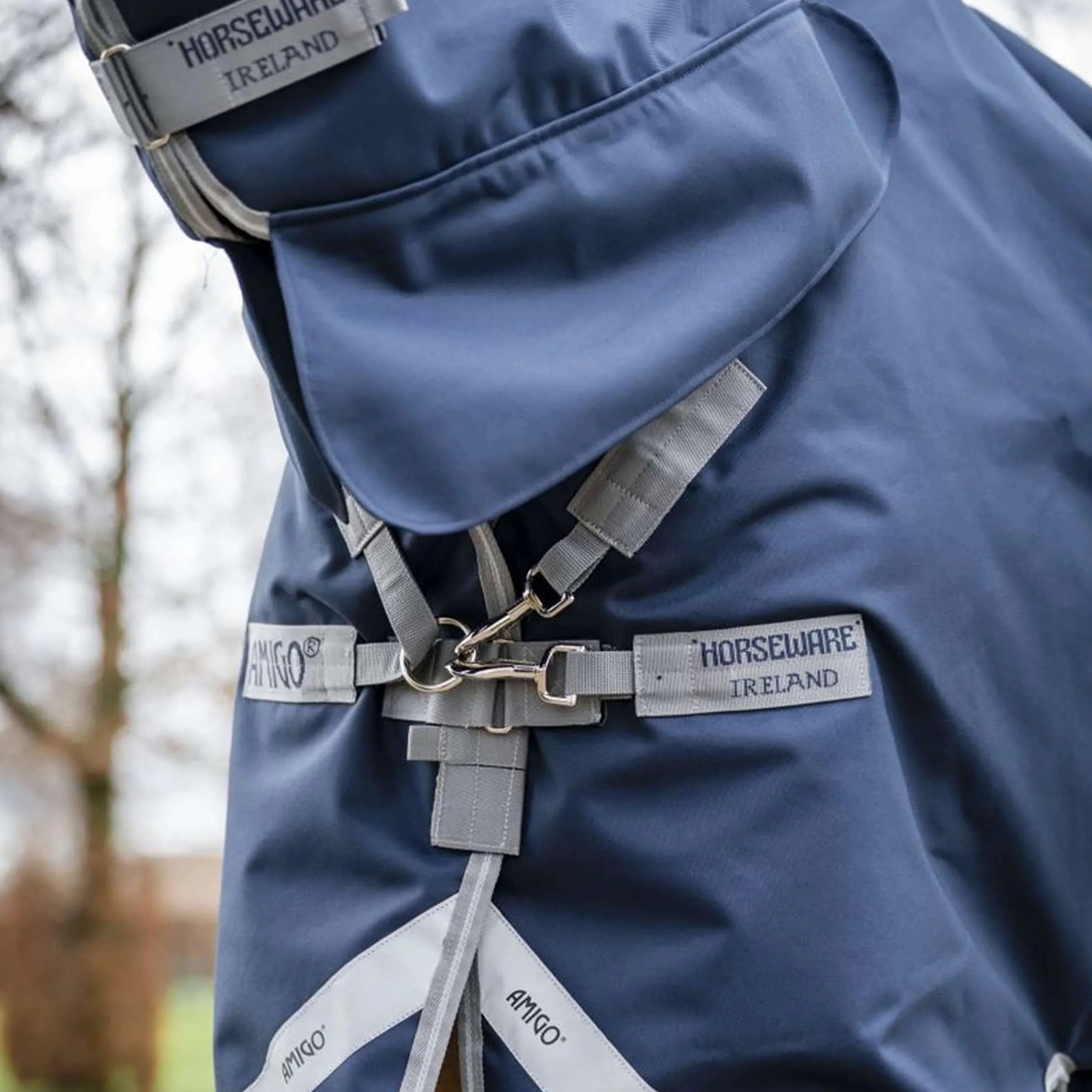 Amigo Turnout Rug Integrated 1200D 150g Navy/Titanium Grey/Silver - Image 4