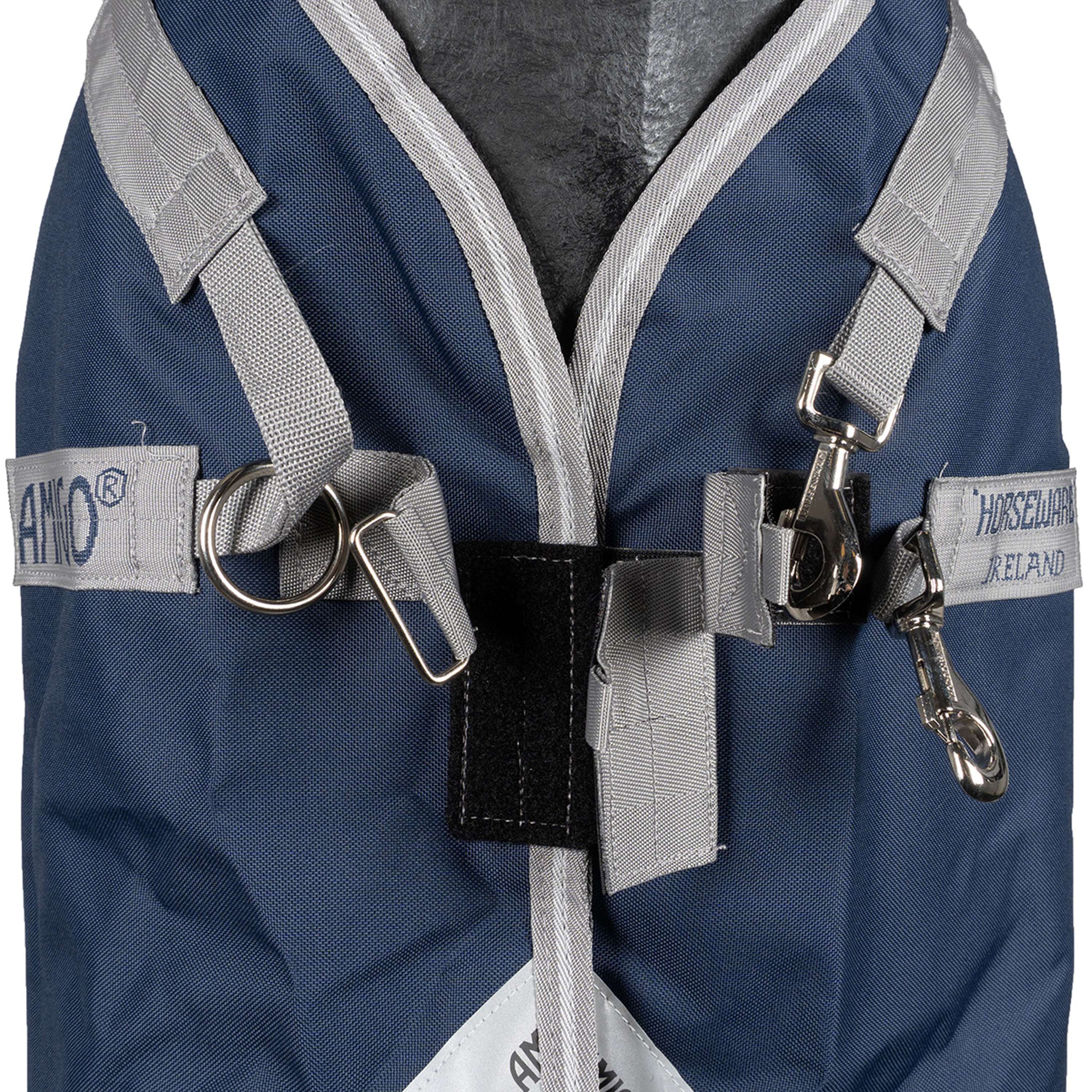 Amigo Turnout Rug Integrated 1200D 150g Navy/Titanium Grey/Silver - Image 8