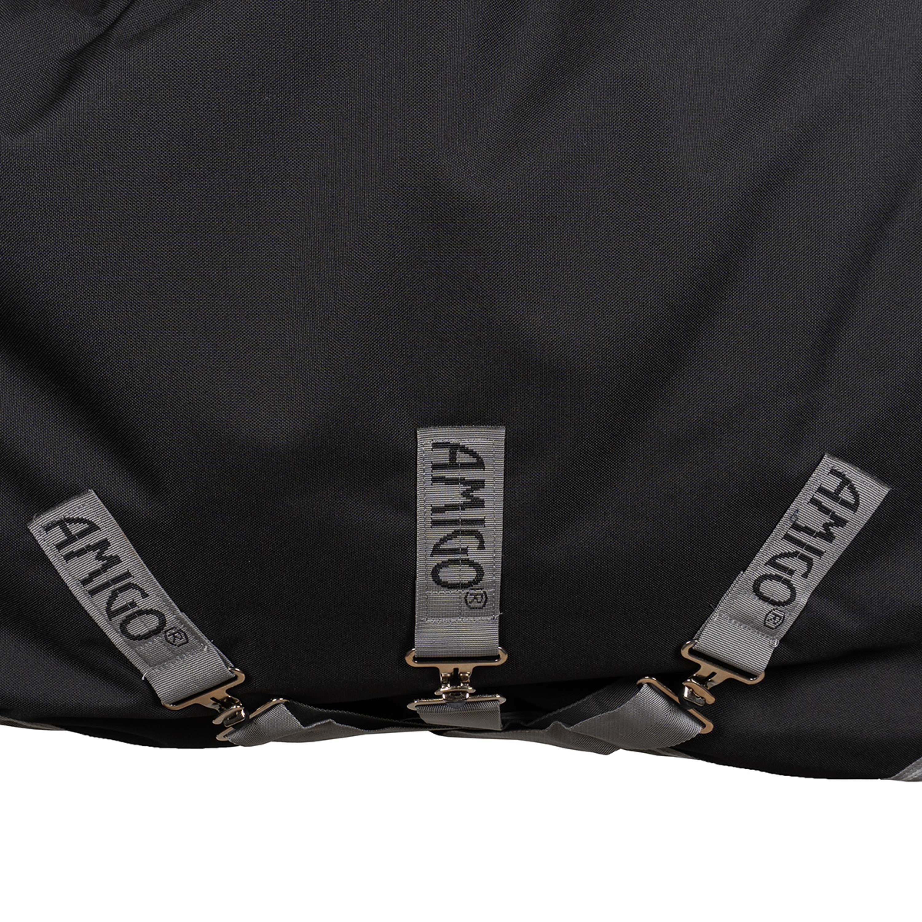 Amigo Turnout Rug Integrated 1200D 250g Black/Titanium Grey/Silver - Image 11