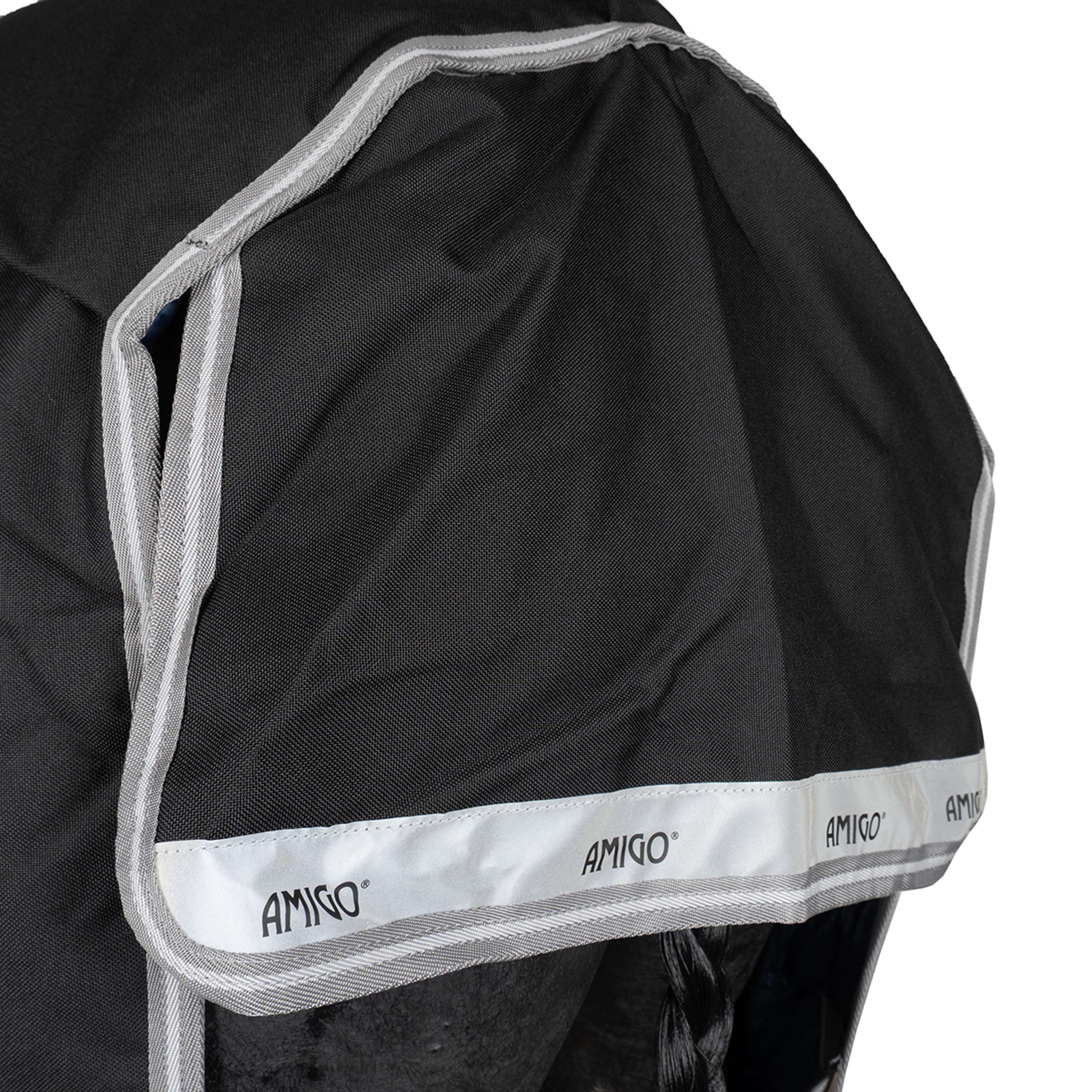 Amigo Turnout Rug Integrated 1200D 250g Black/Titanium Grey/Silver - Image 14