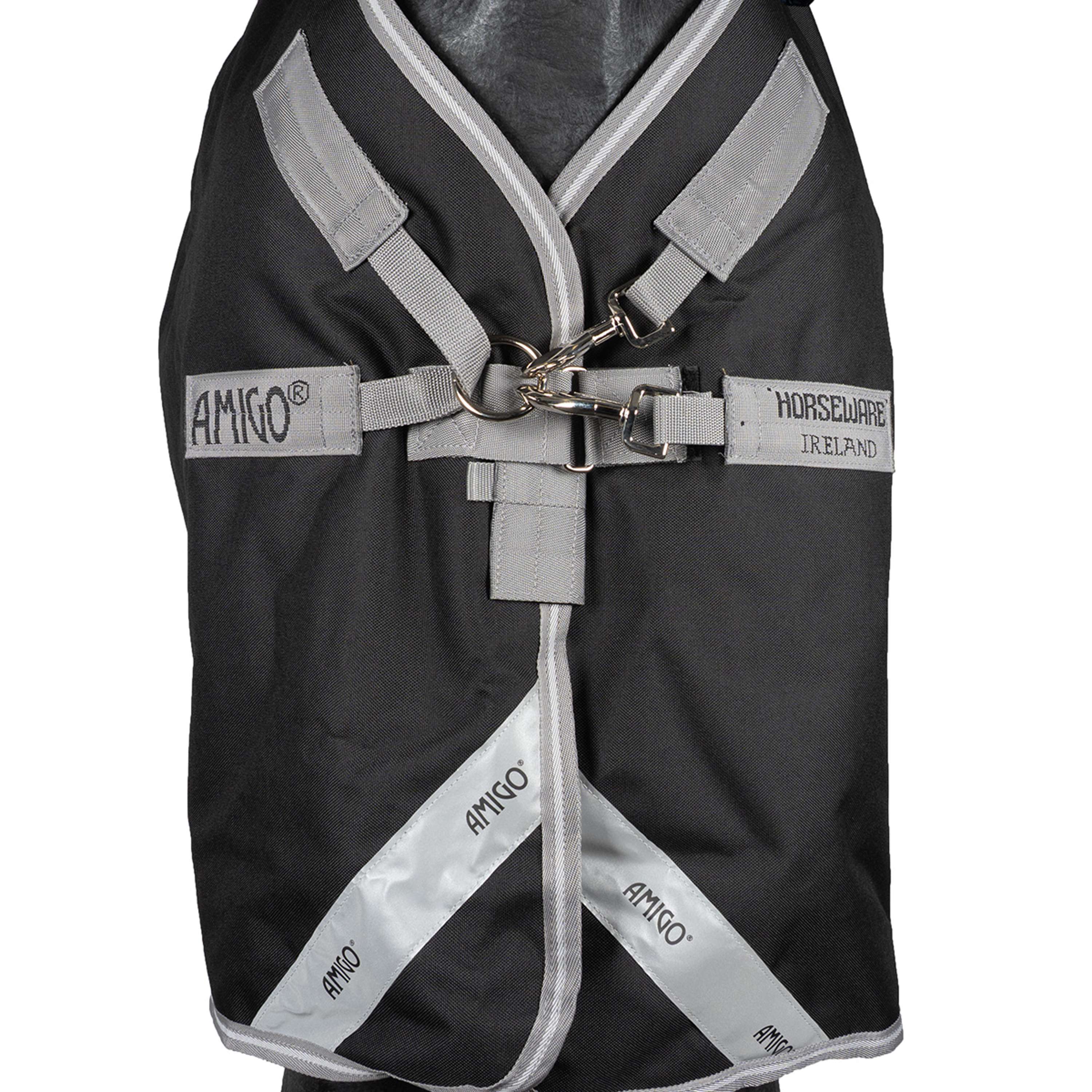 Amigo Turnout Rug Integrated 1200D 250g Black/Titanium Grey/Silver - Image 6