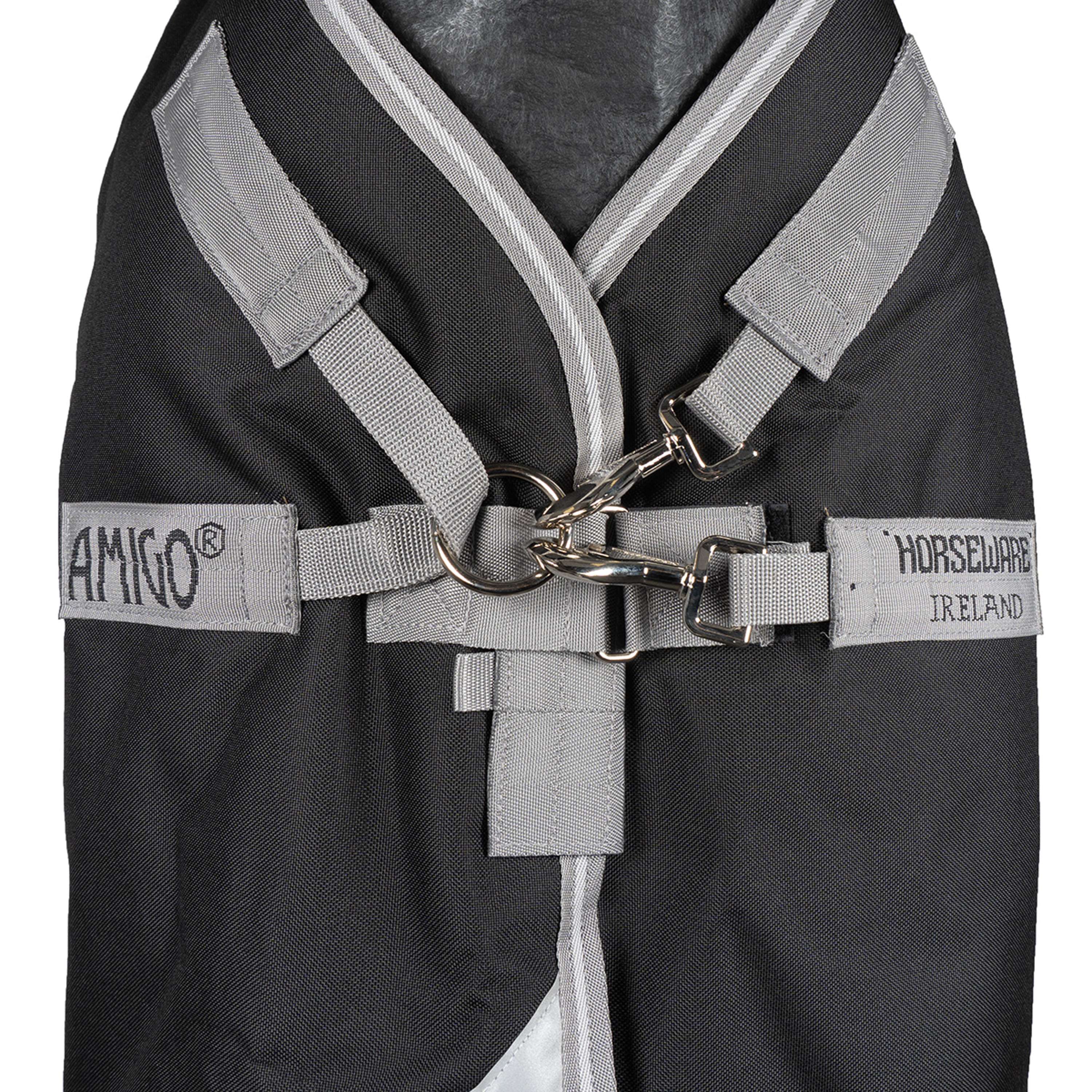 Amigo Turnout Rug Integrated 1200D 250g Black/Titanium Grey/Silver - Image 7