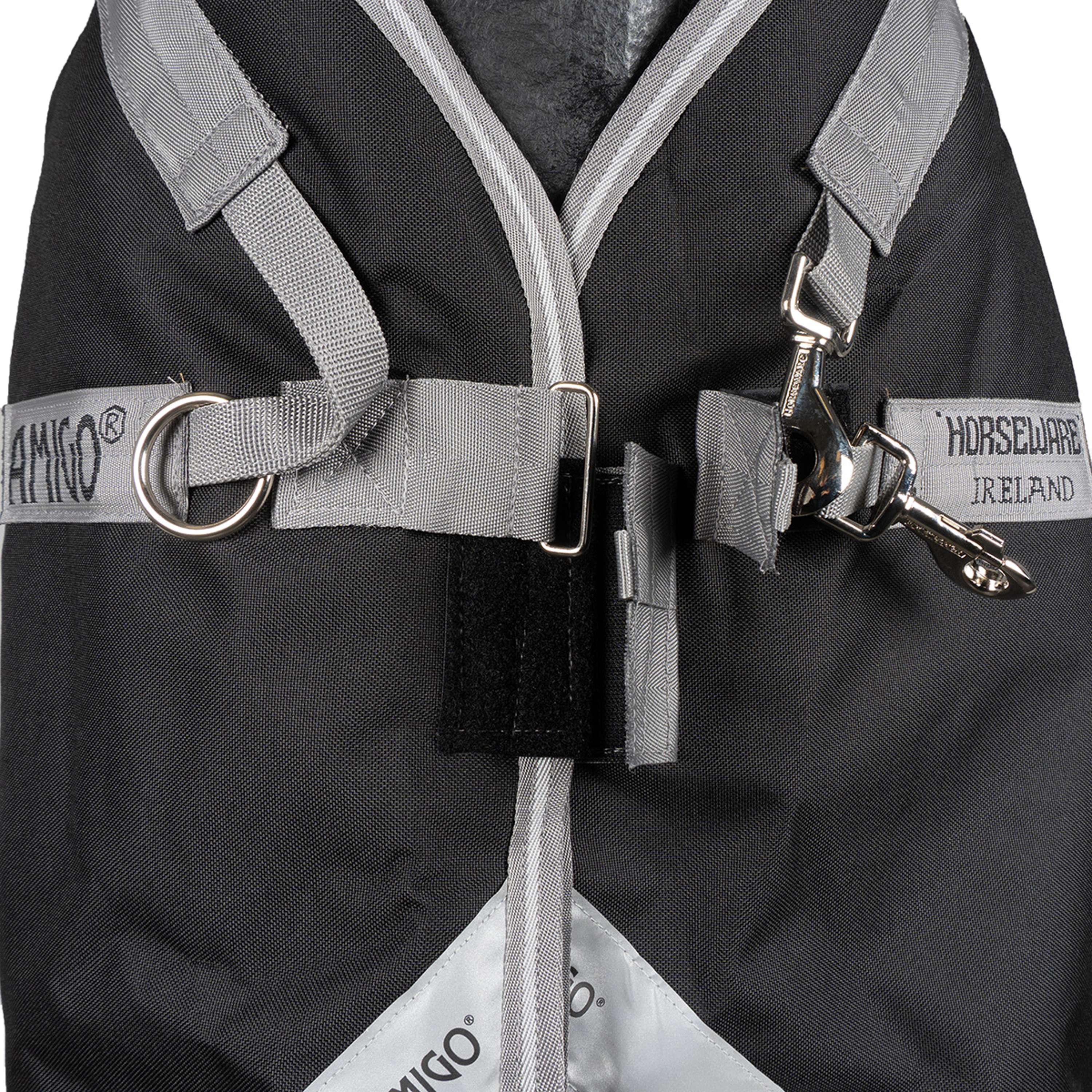 Amigo Turnout Rug Integrated 1200D 250g Black/Titanium Grey/Silver - Image 8