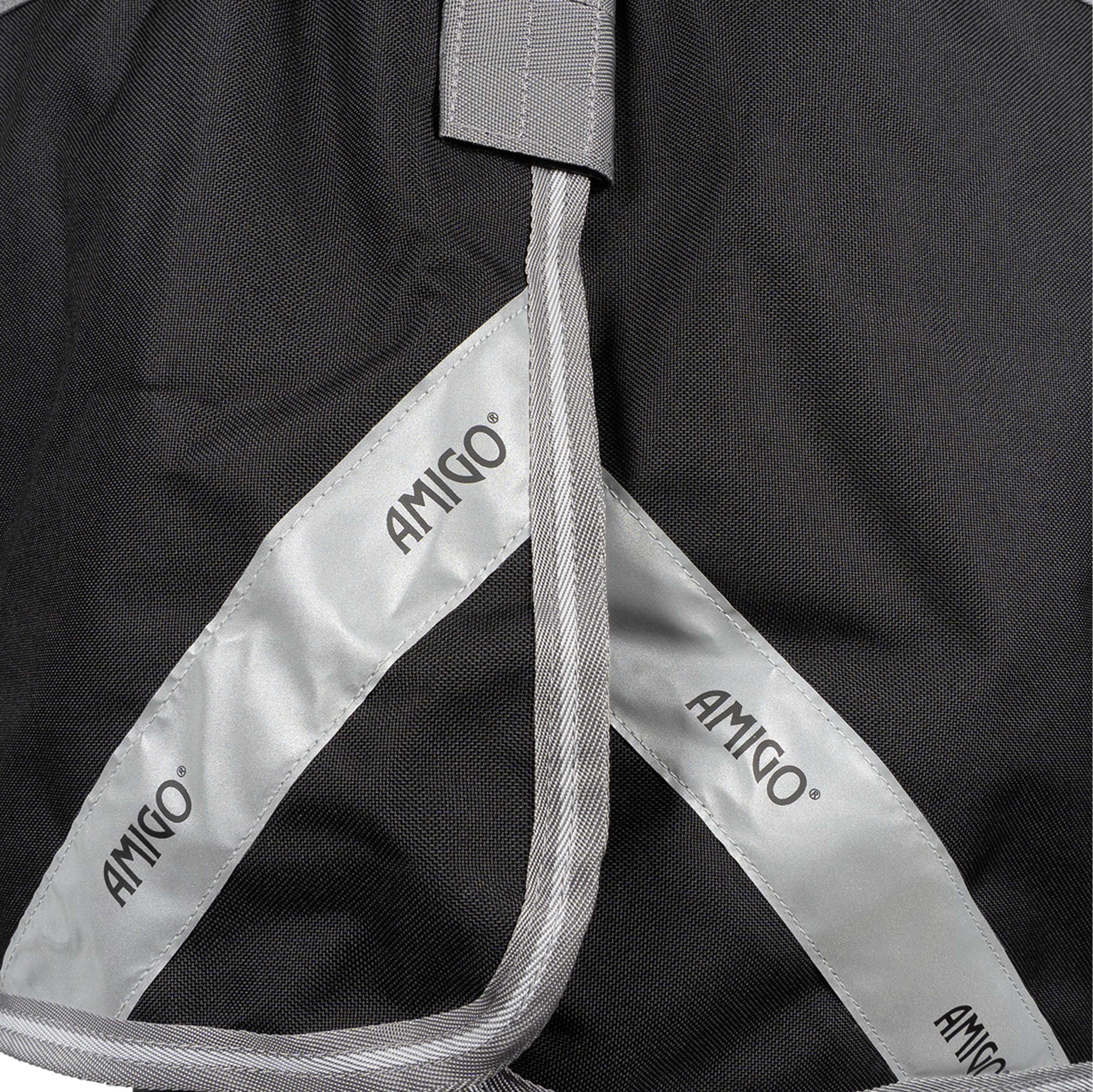 Amigo Turnout Rug Integrated 1200D 250g Black/Titanium Grey/Silver - Image 9