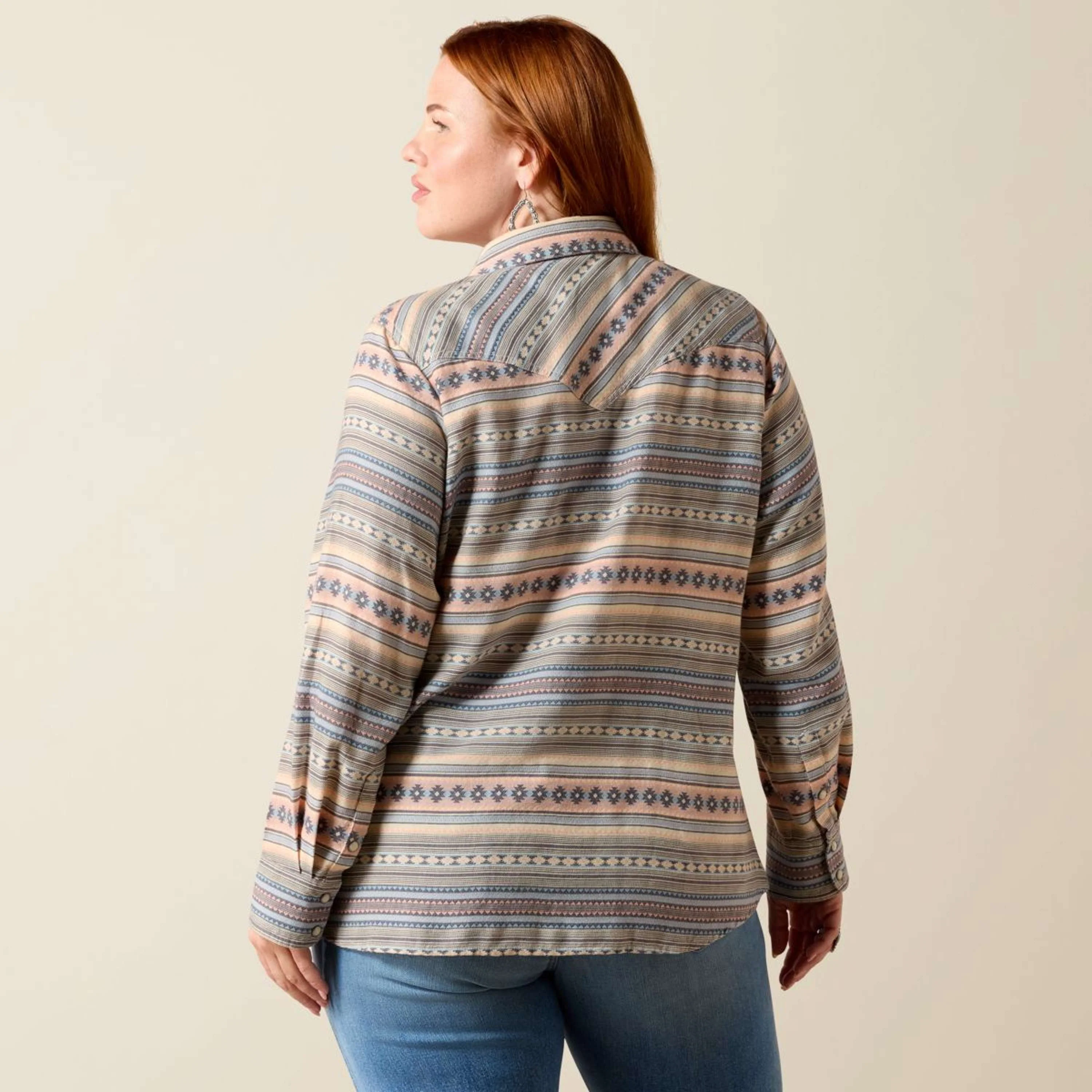 Ariat Blouse Arizona Western Femme Ombre Blue Southwest - Image 7