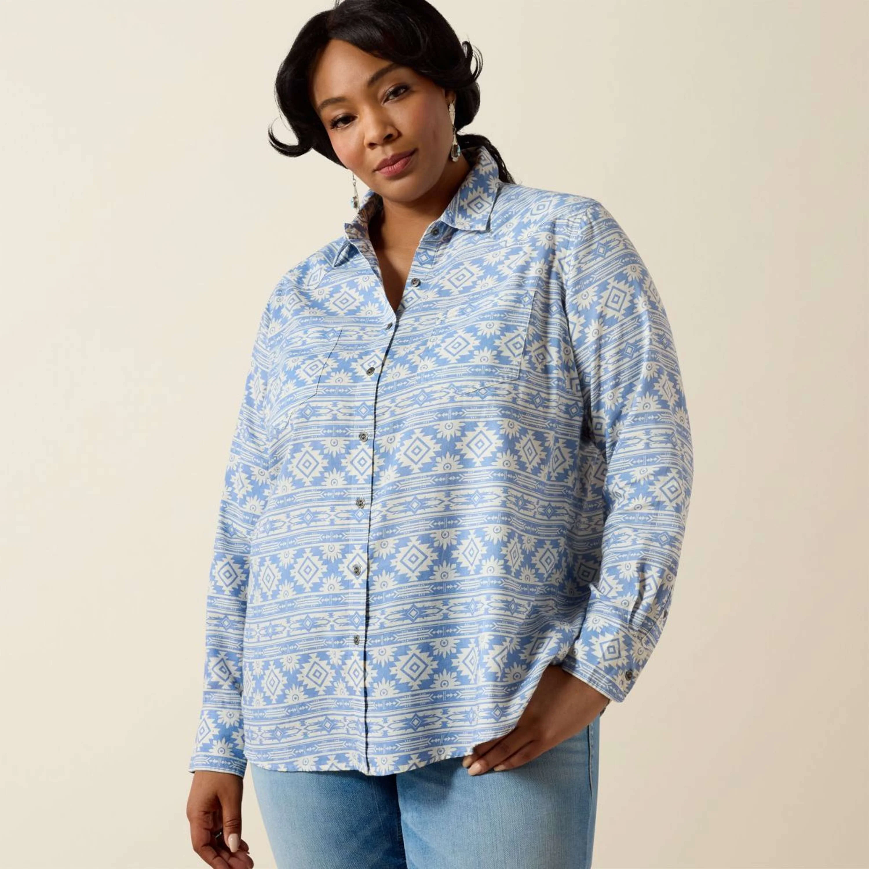 Ariat Blouse Billie Jean Femme Ashleigh Blue Crystal Southwes - Image 4