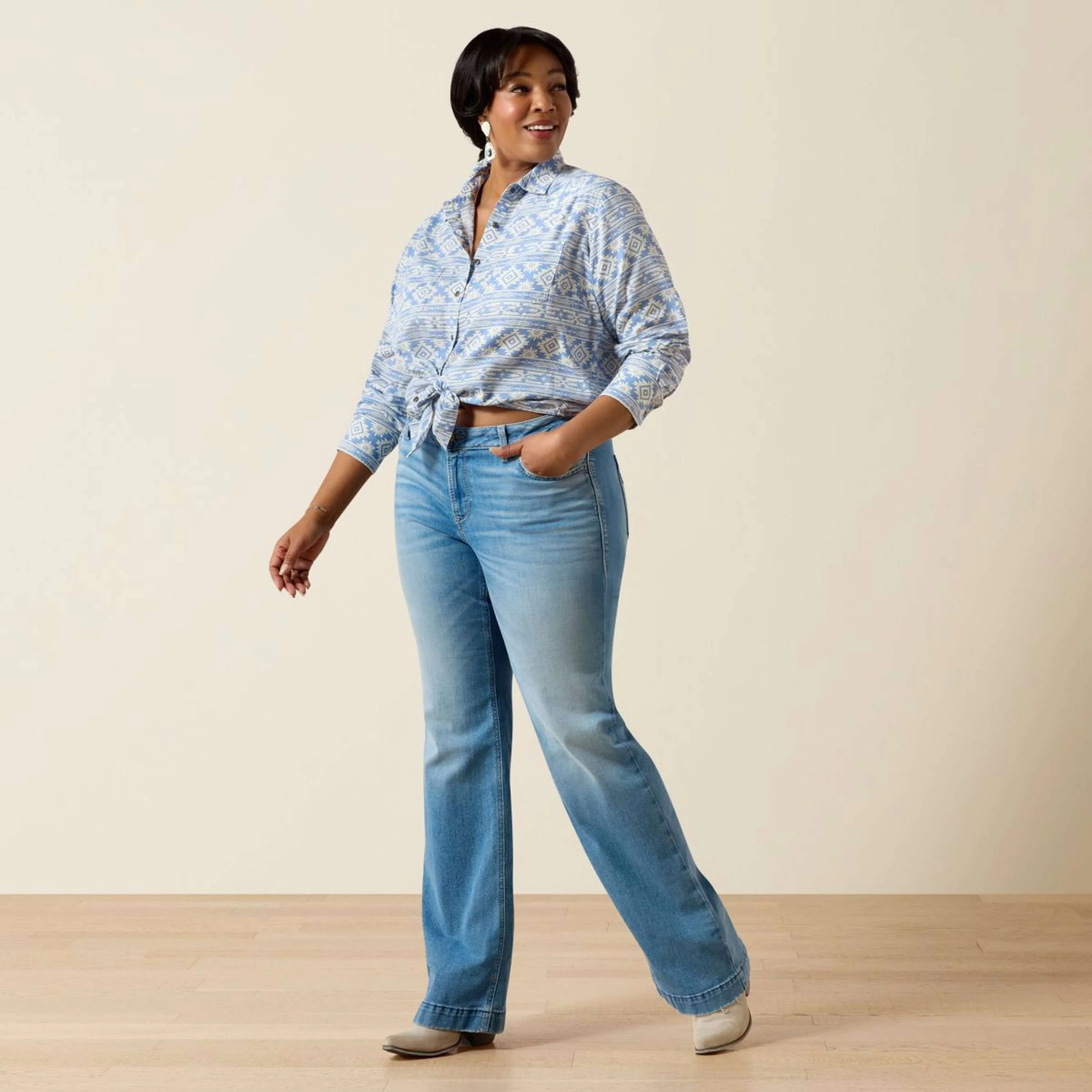 Ariat Blouse Billie Jean Femme Ashleigh Blue Crystal Southwes - Image 6