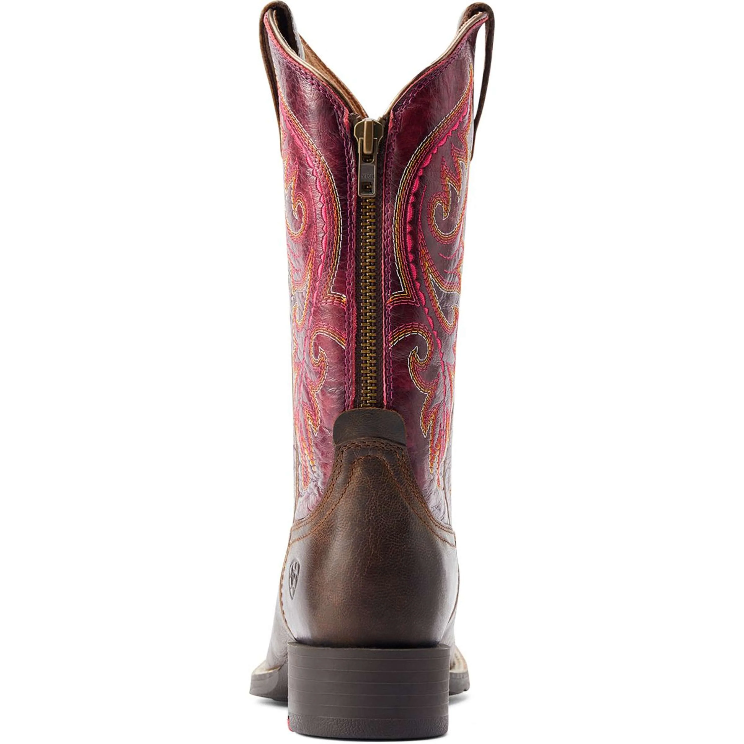 Ariat Bottes Western Round Up Back Zip Femme Worn Mocha/Rasberry - Image 5