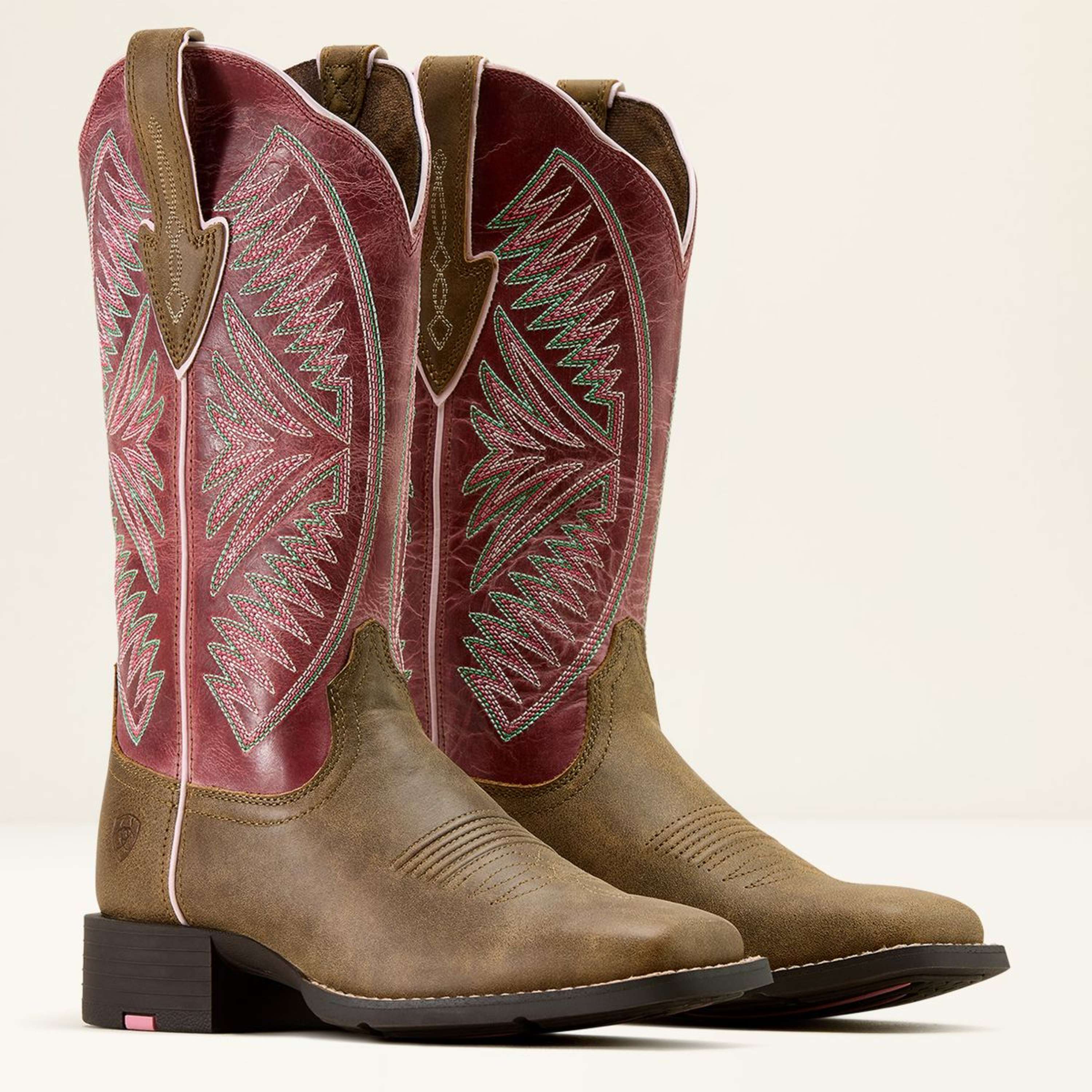 Ariat Bottes Western Round Up Ruidoso Femme Brown Bomber/Dusty Rose - Image 3