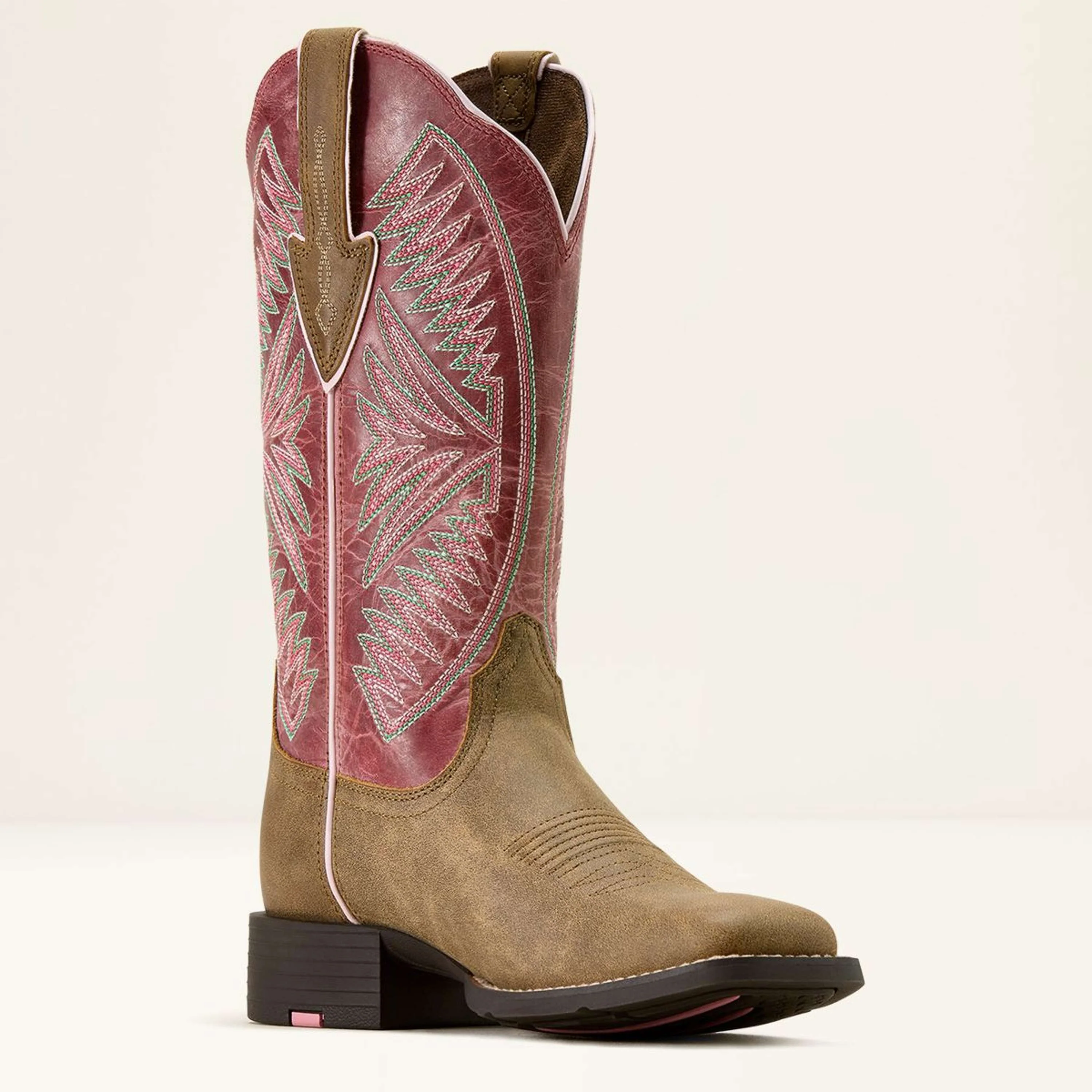 Ariat Bottes Western Round Up Ruidoso Femme Brown Bomber/Dusty Rose - Image 4