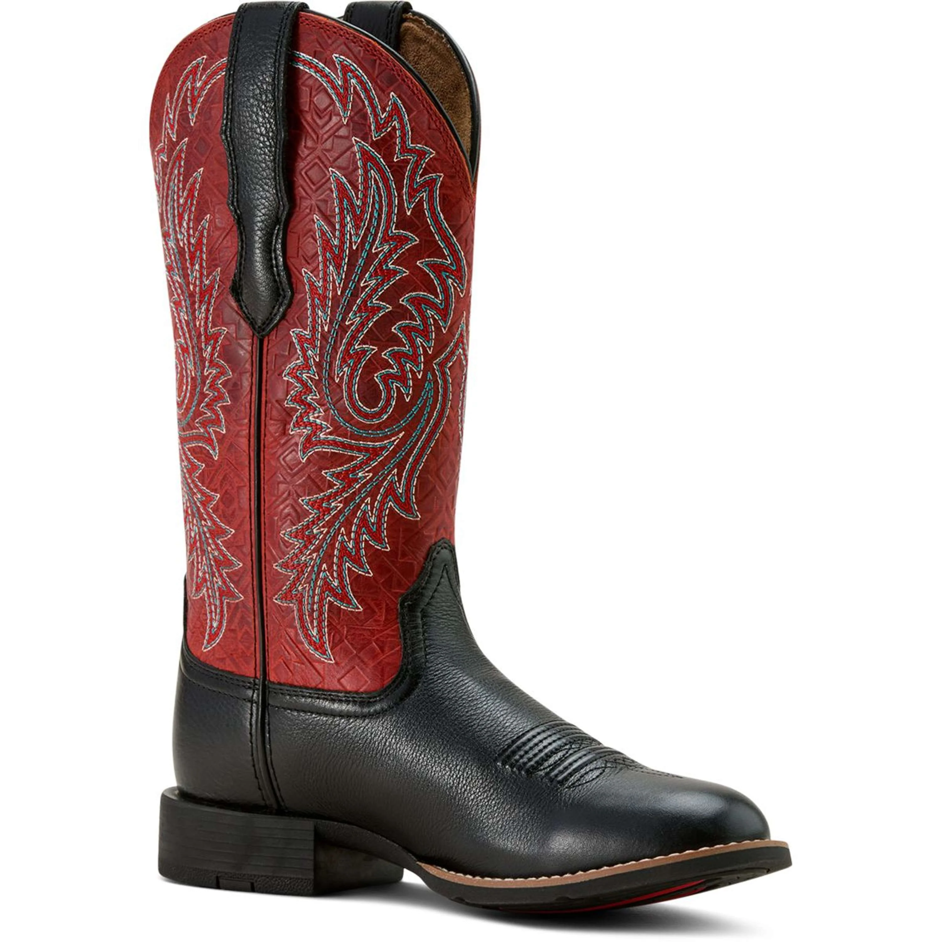 Ariat Bottes Western Round Up Stretchfit Femme Black Deertan/Garnet Emboss - Image 3
