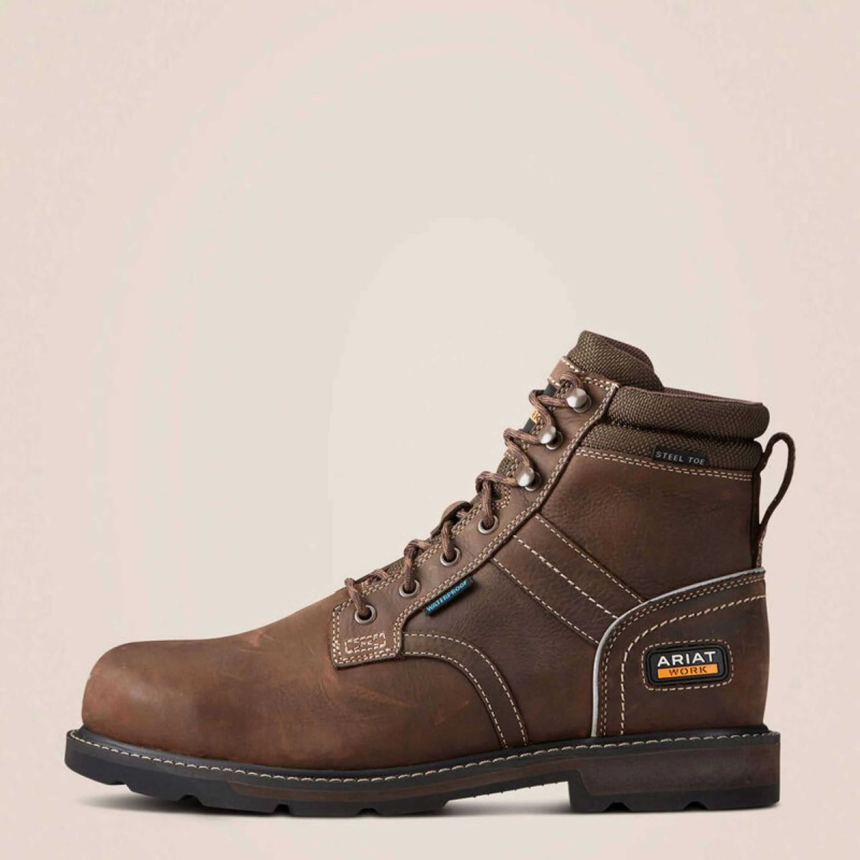 Ariat Chaussures d’extérieur Groundbreaker Lace Steel Toe Waterproof Hommes Marron foncé - Image 2