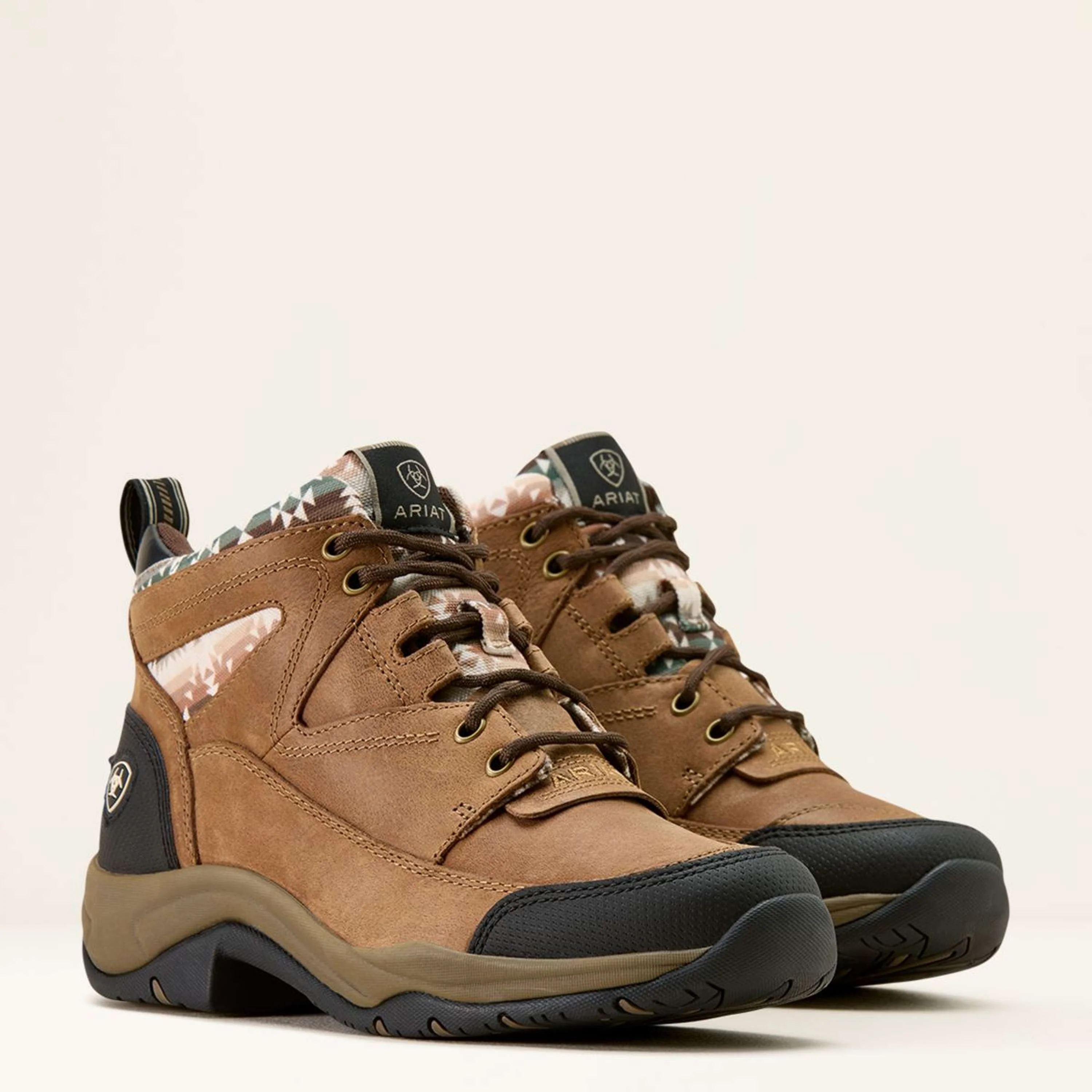 Ariat Chaussures d'Écurie Terrain Femme Dark Tan/Natural Southwest Print - Image 3